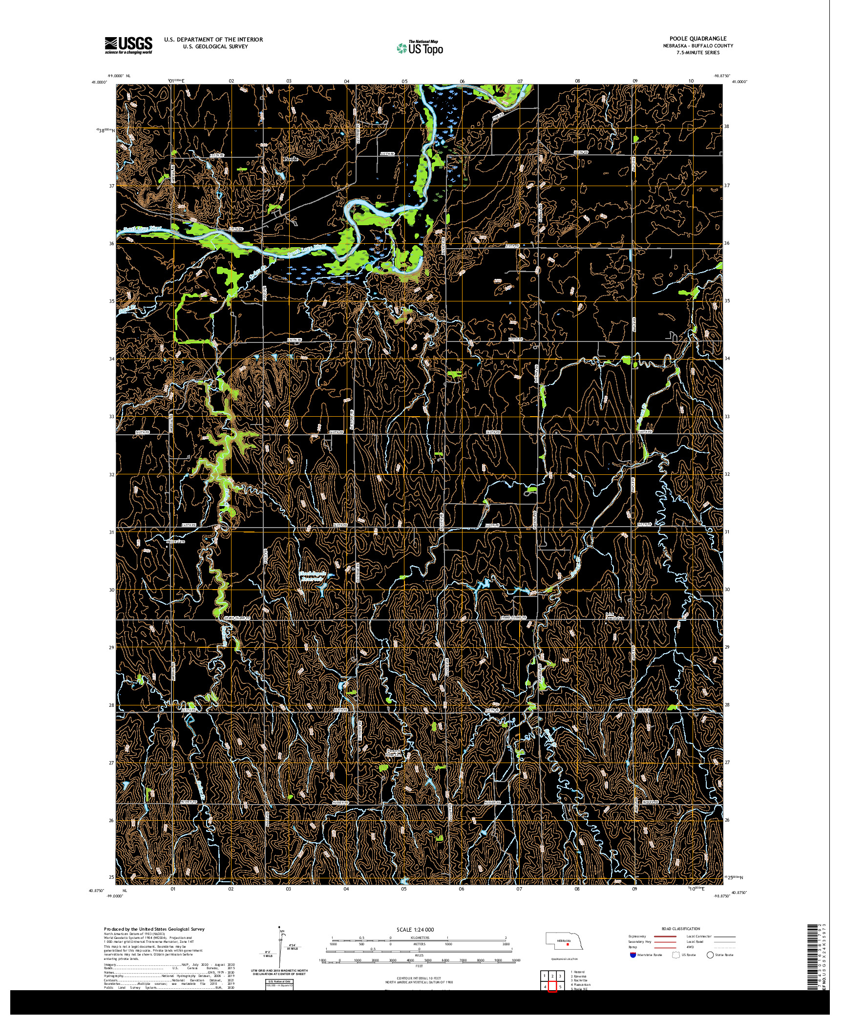 USGS US TOPO 7.5-MINUTE MAP FOR POOLE, NE 2021