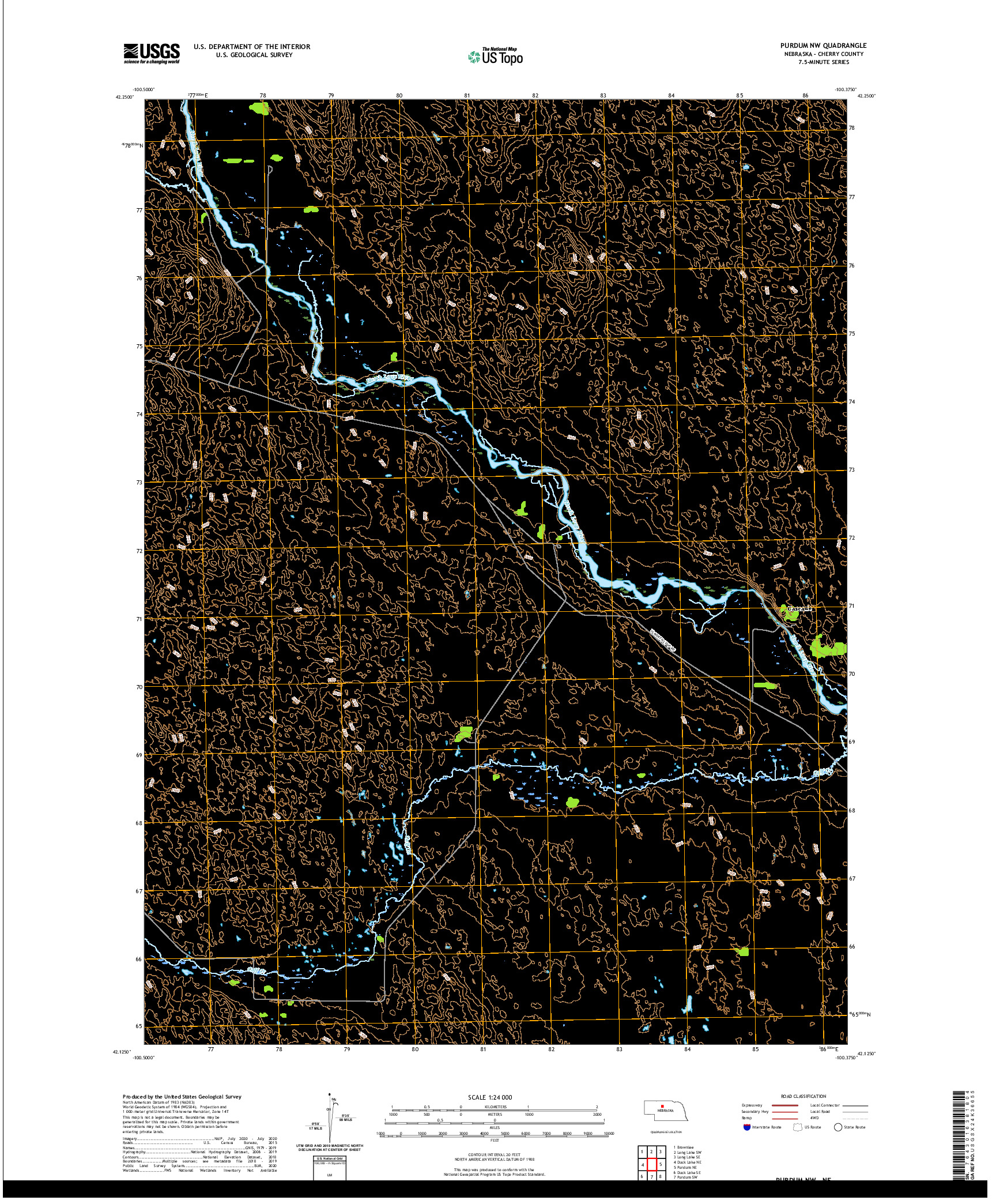 USGS US TOPO 7.5-MINUTE MAP FOR PURDUM NW, NE 2021