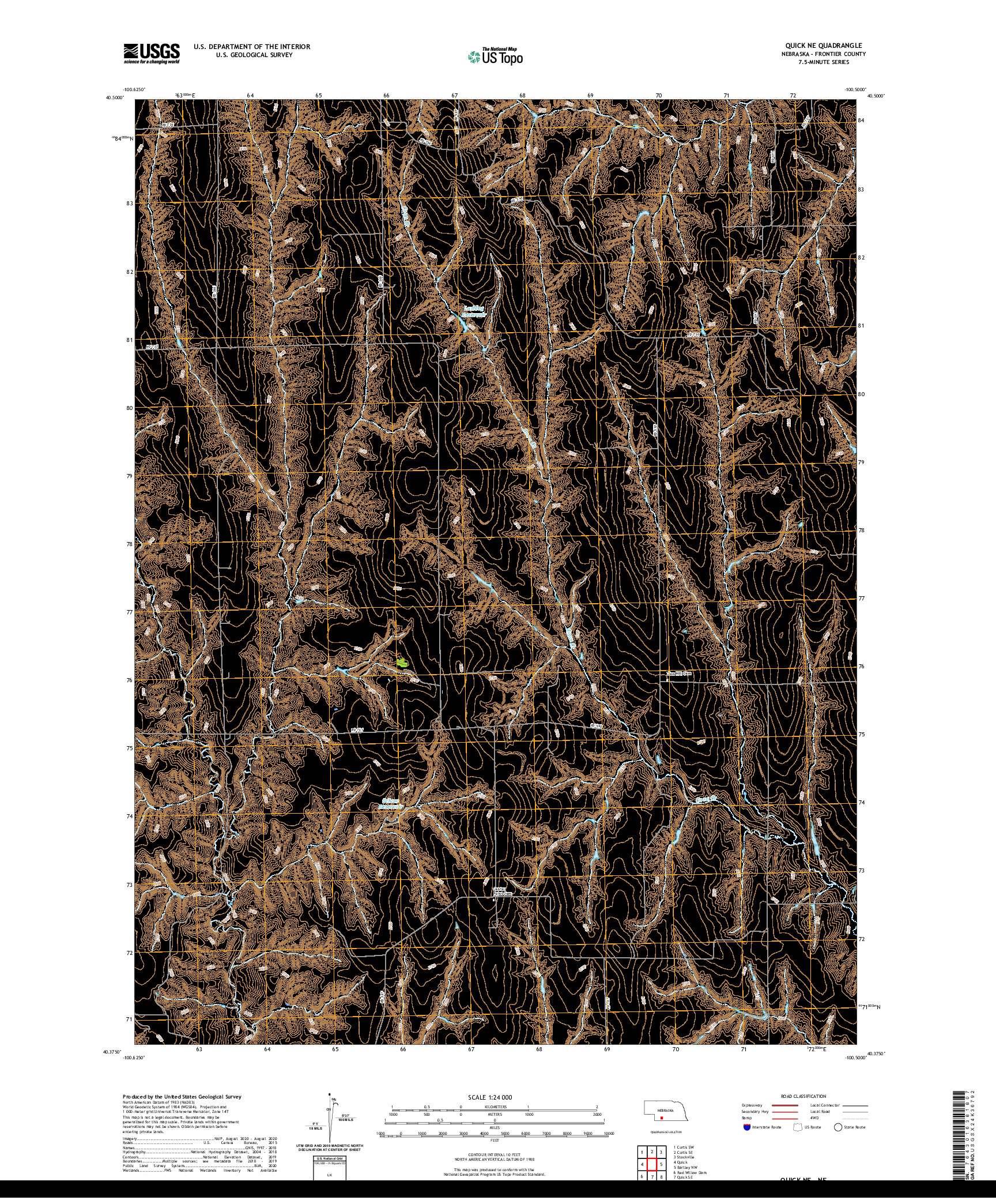 USGS US TOPO 7.5-MINUTE MAP FOR QUICK NE, NE 2021