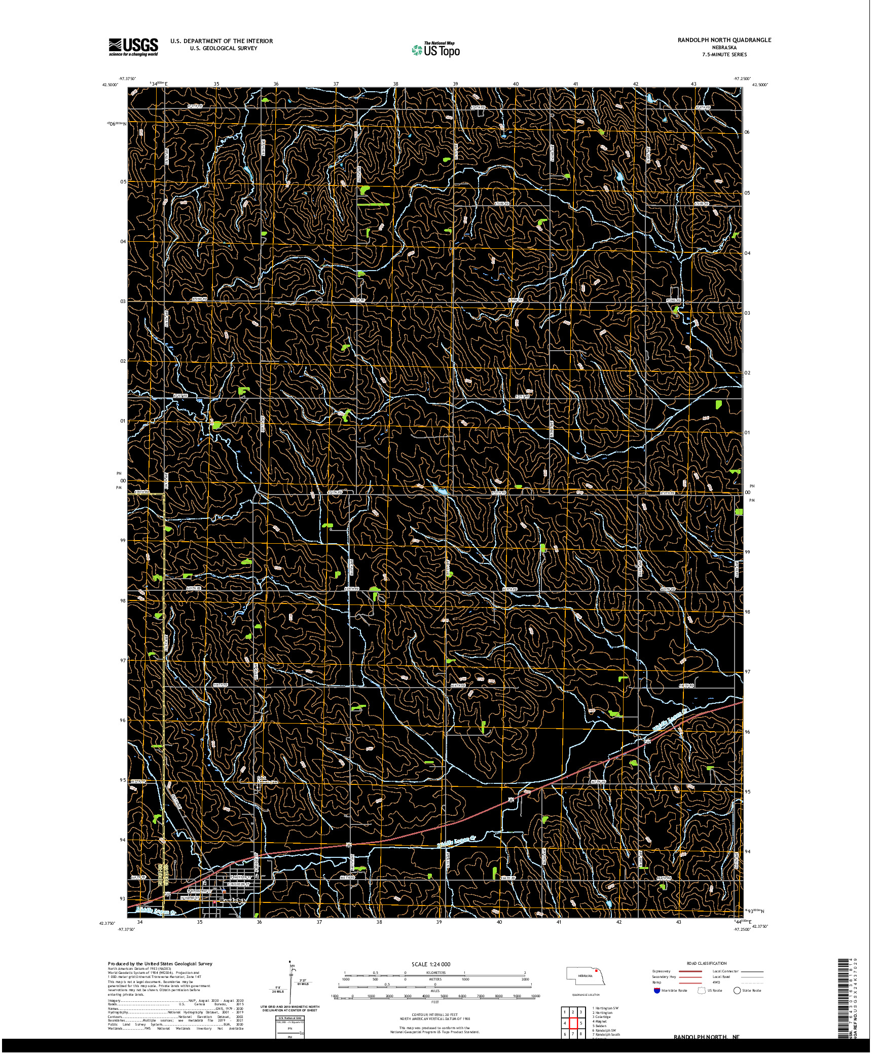USGS US TOPO 7.5-MINUTE MAP FOR RANDOLPH NORTH, NE 2021