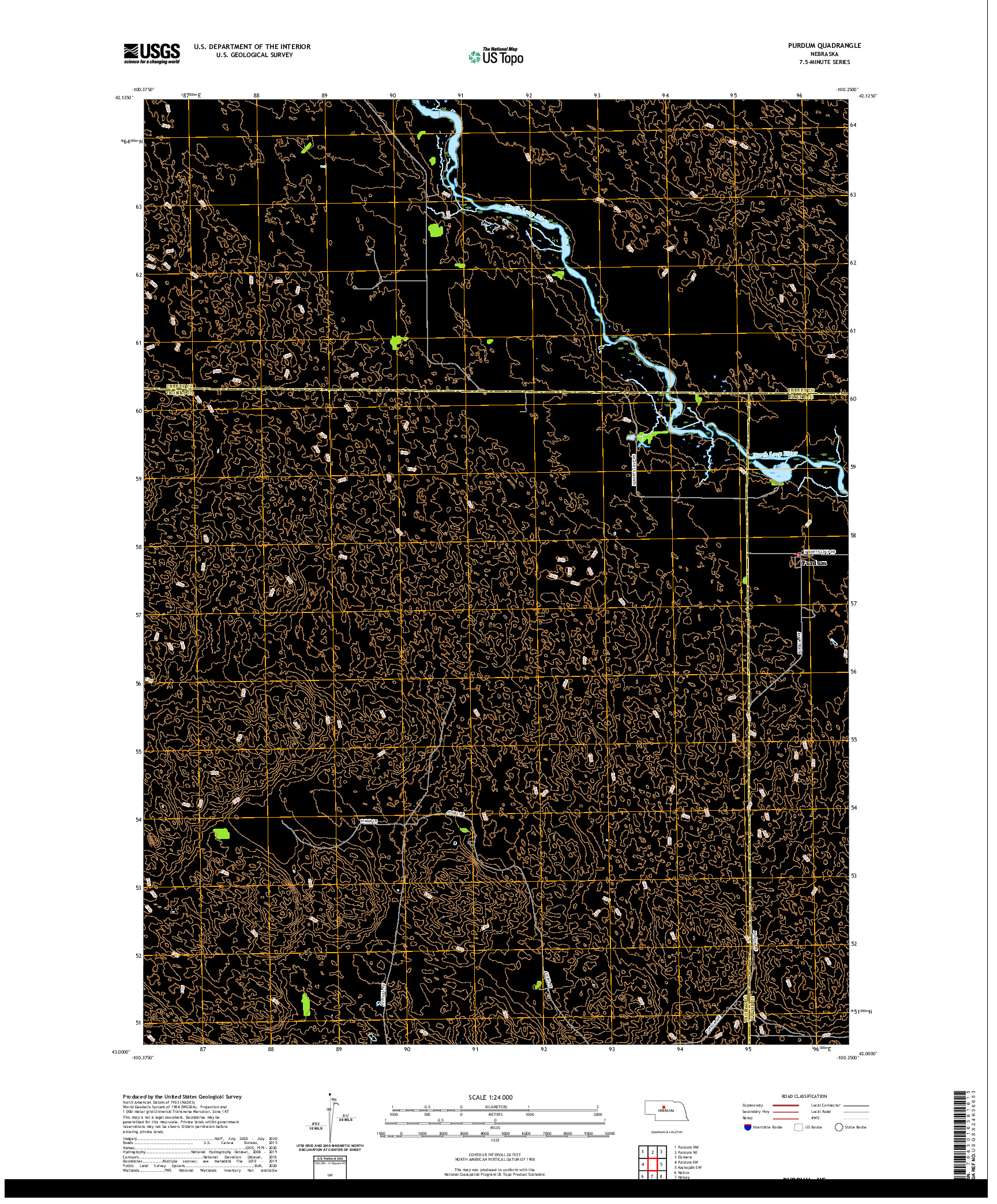 USGS US TOPO 7.5-MINUTE MAP FOR PURDUM, NE 2021