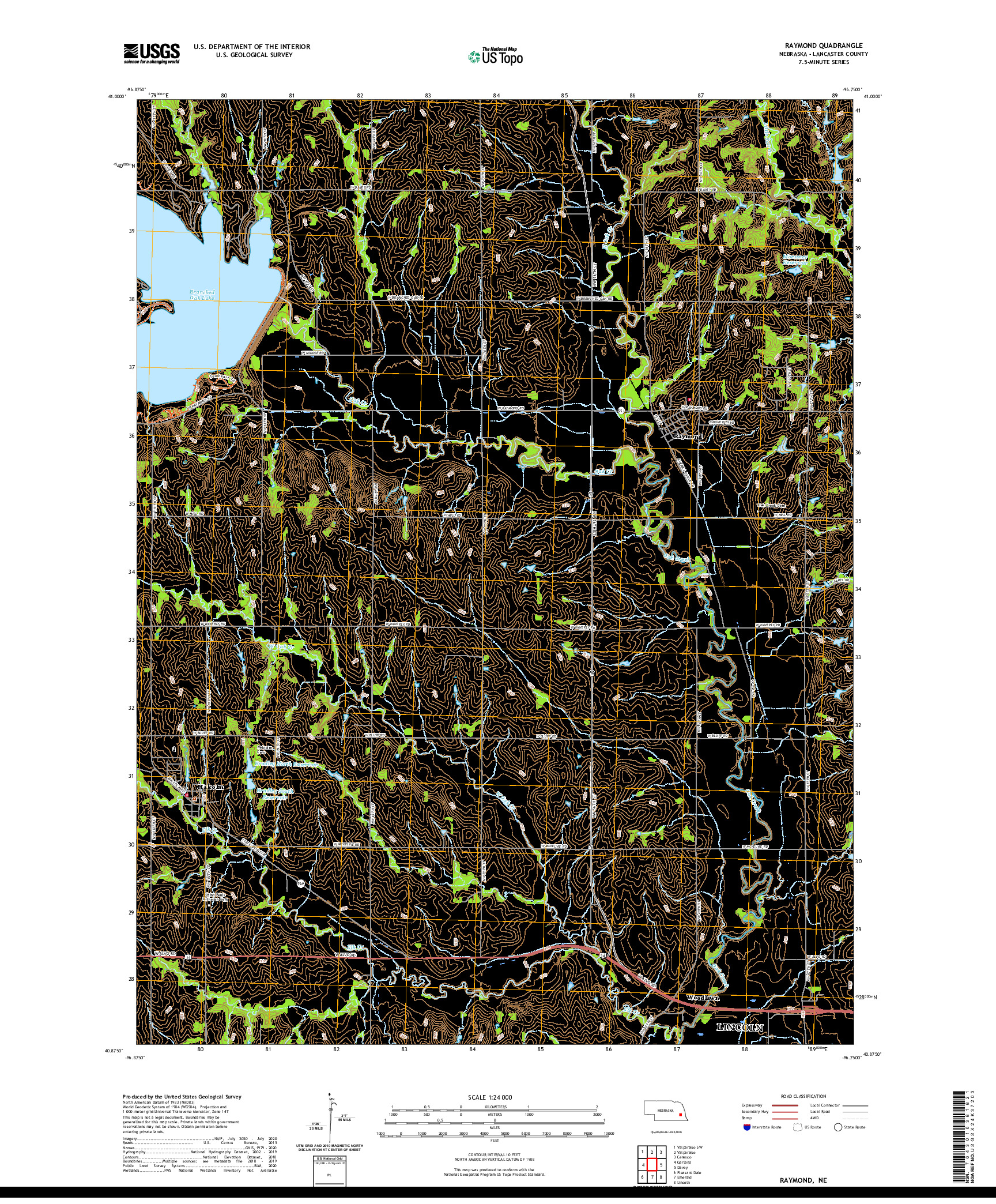USGS US TOPO 7.5-MINUTE MAP FOR RAYMOND, NE 2021