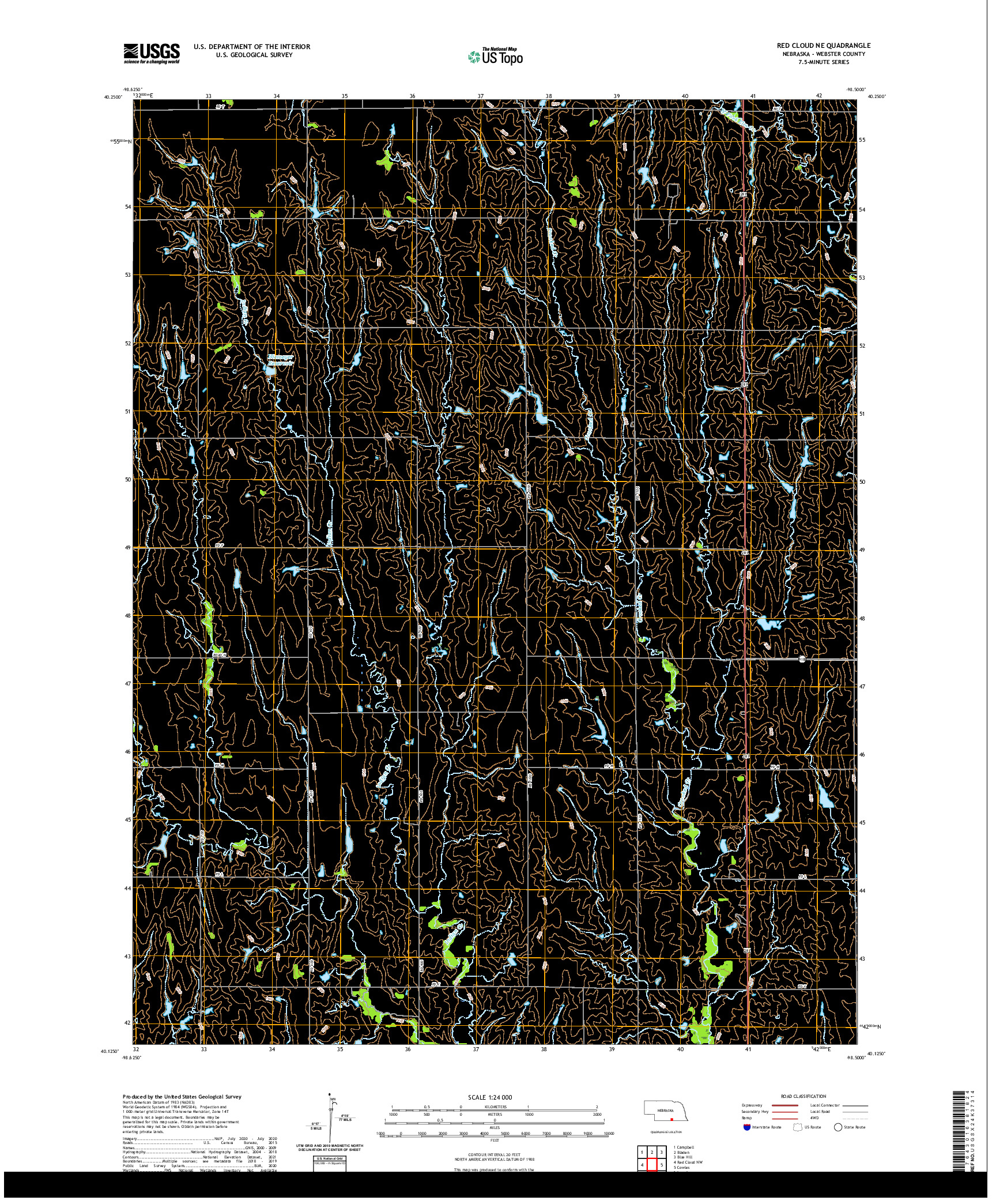 USGS US TOPO 7.5-MINUTE MAP FOR RED CLOUD NE, NE 2021