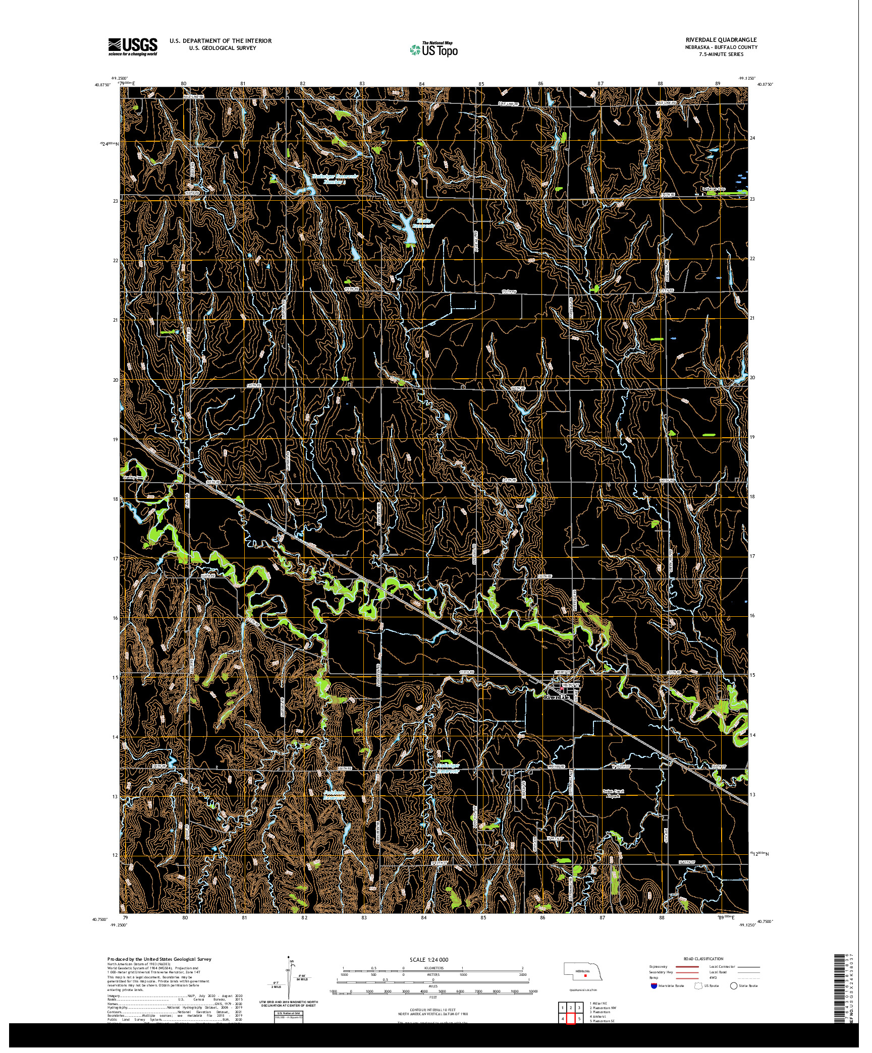 USGS US TOPO 7.5-MINUTE MAP FOR RIVERDALE, NE 2021