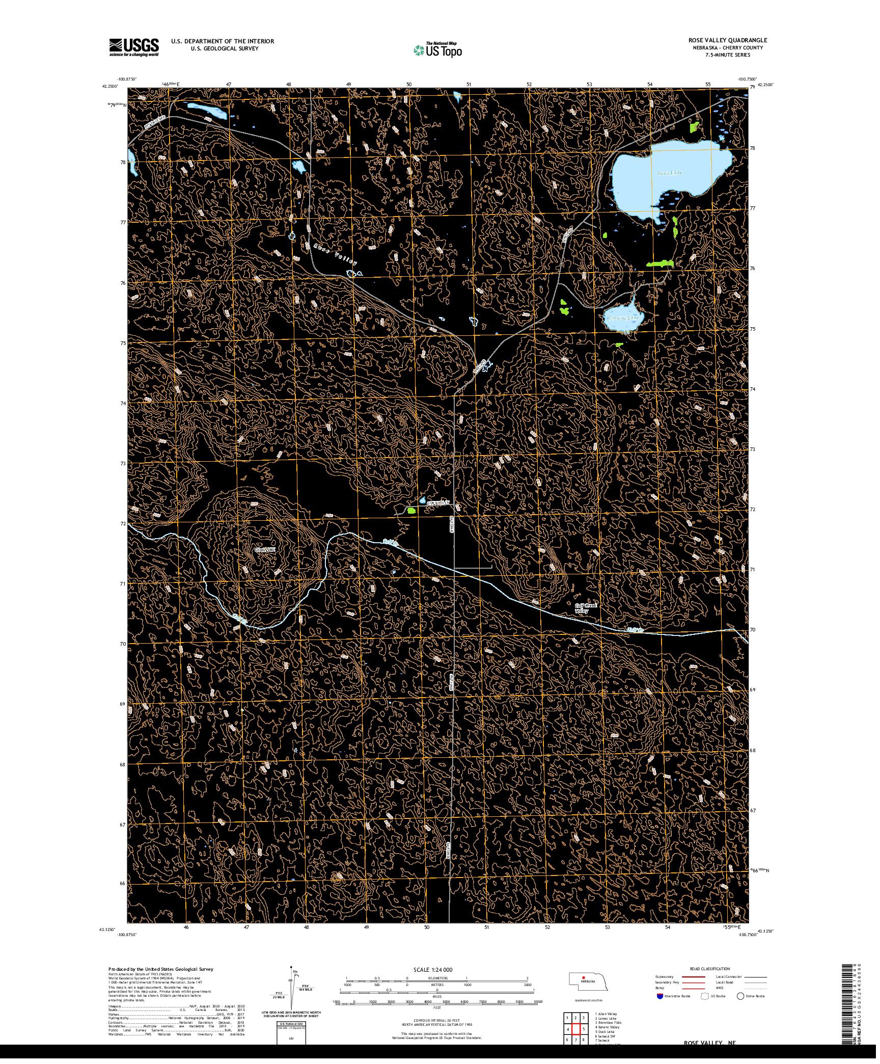 USGS US TOPO 7.5-MINUTE MAP FOR ROSE VALLEY, NE 2021