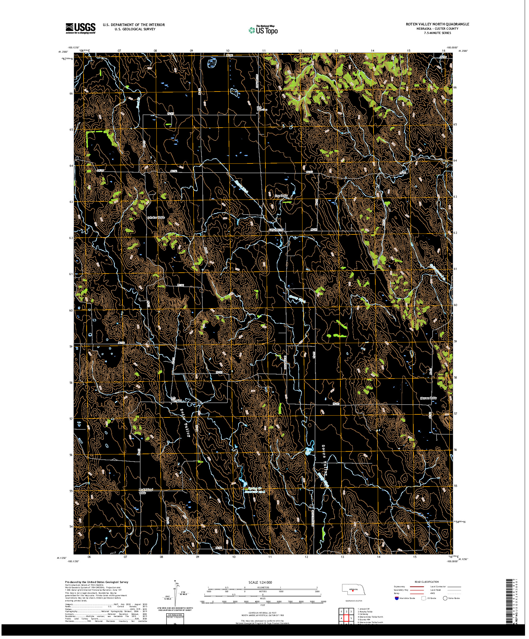 USGS US TOPO 7.5-MINUTE MAP FOR ROTEN VALLEY NORTH, NE 2021