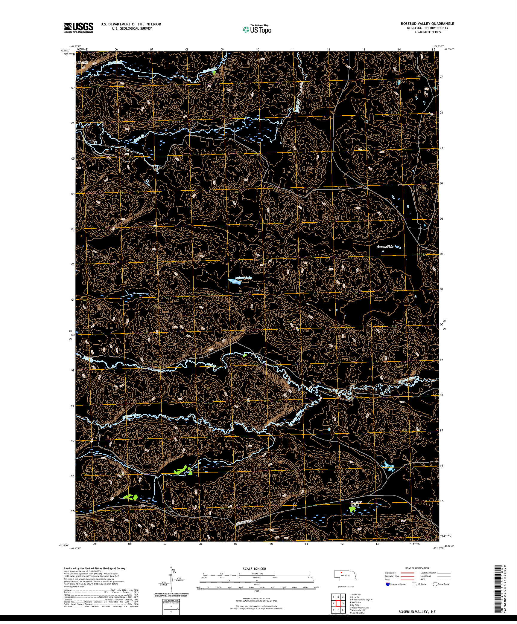 USGS US TOPO 7.5-MINUTE MAP FOR ROSEBUD VALLEY, NE 2021