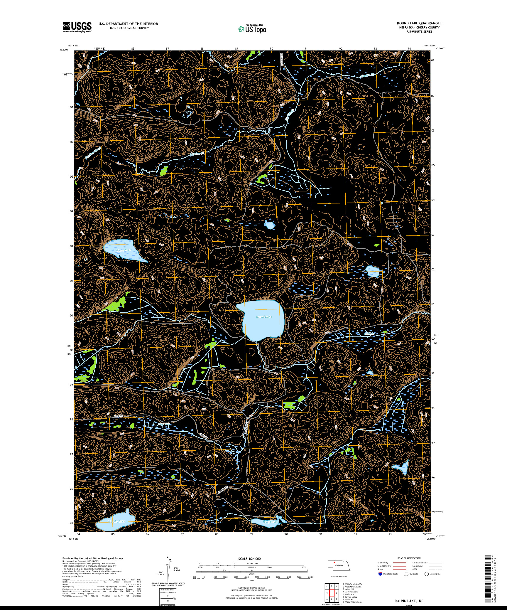 USGS US TOPO 7.5-MINUTE MAP FOR ROUND LAKE, NE 2021