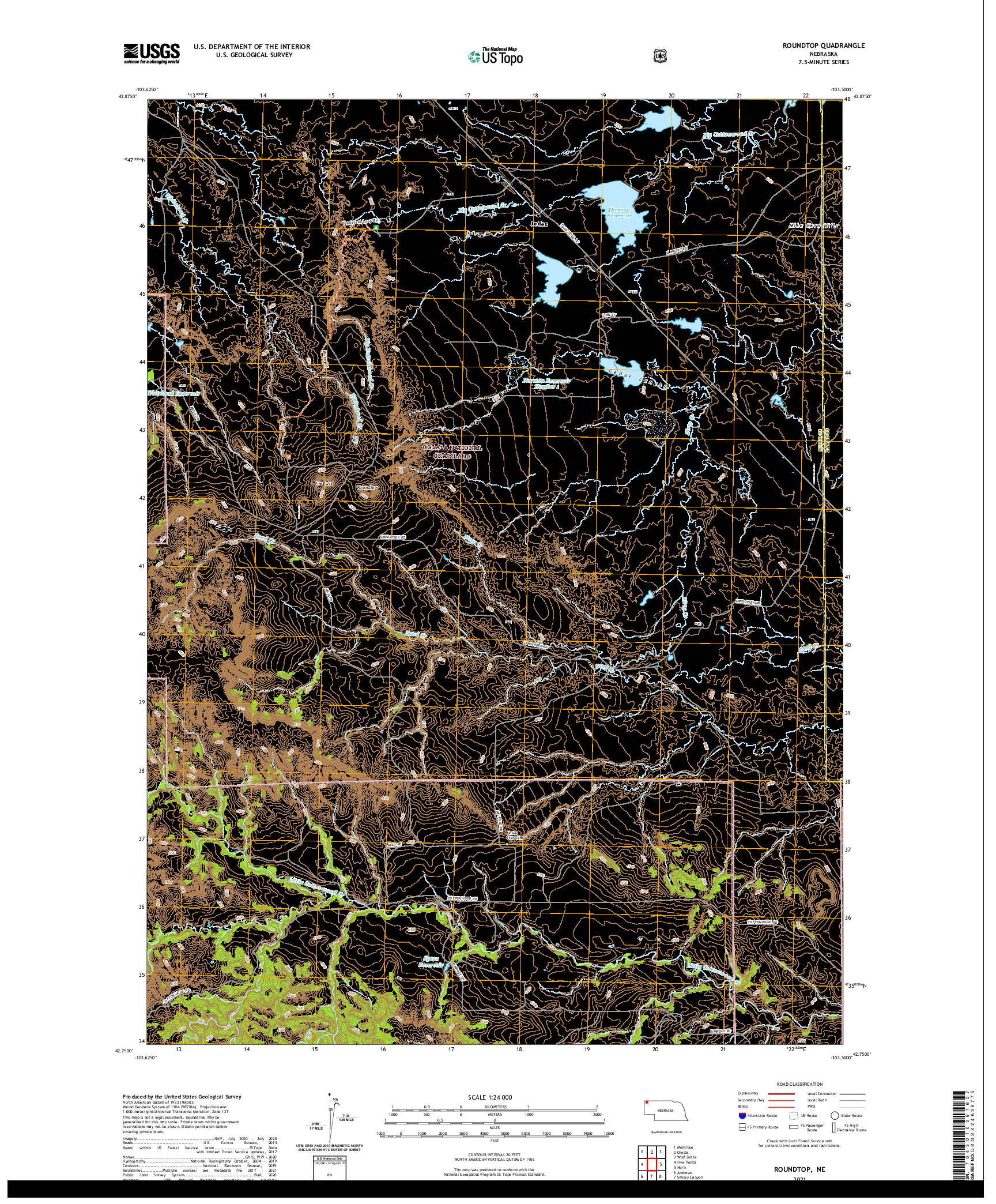 USGS US TOPO 7.5-MINUTE MAP FOR ROUNDTOP, NE 2021