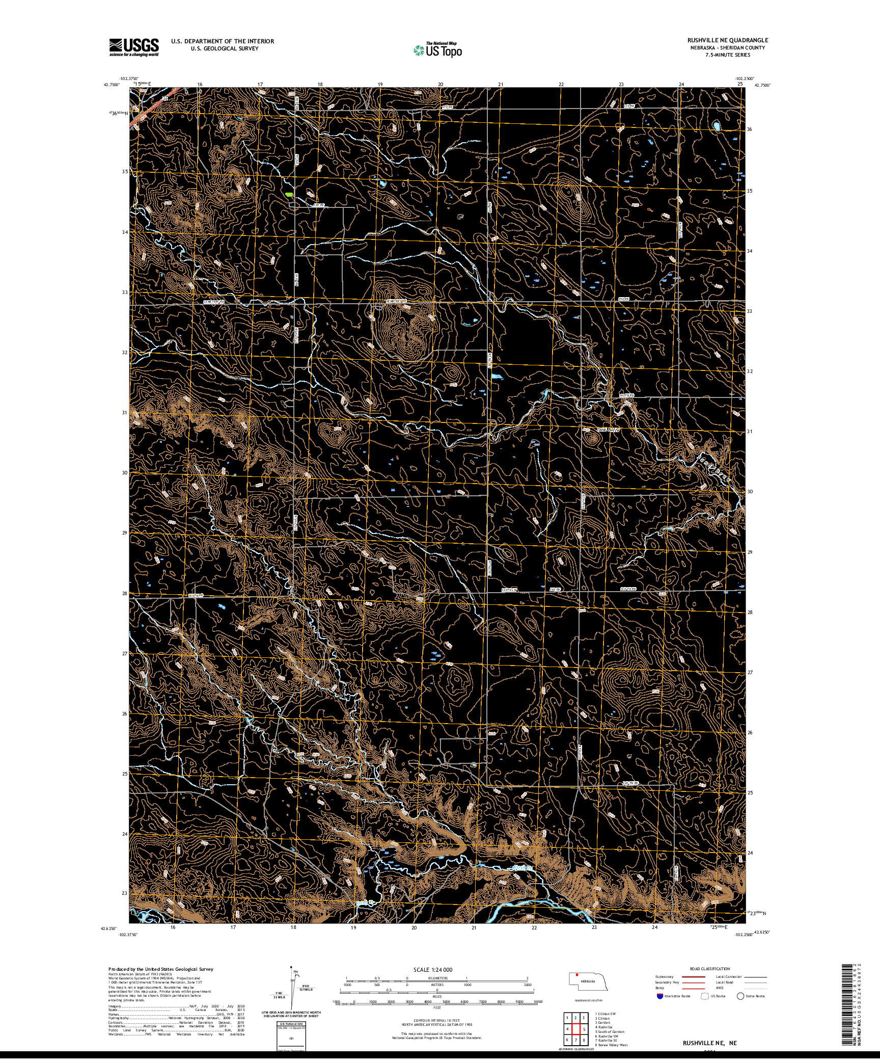 USGS US TOPO 7.5-MINUTE MAP FOR RUSHVILLE NE, NE 2021