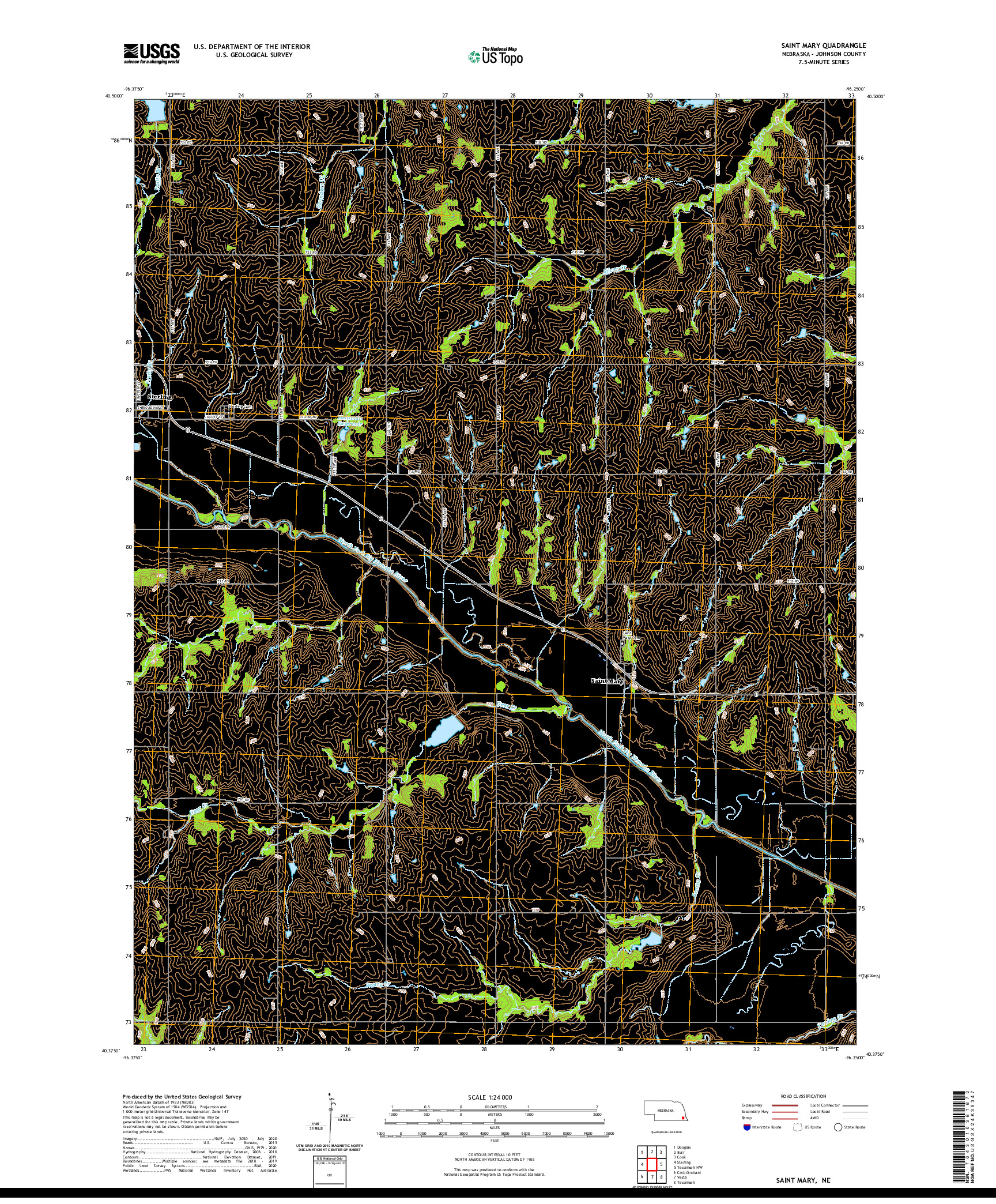 USGS US TOPO 7.5-MINUTE MAP FOR SAINT MARY, NE 2021