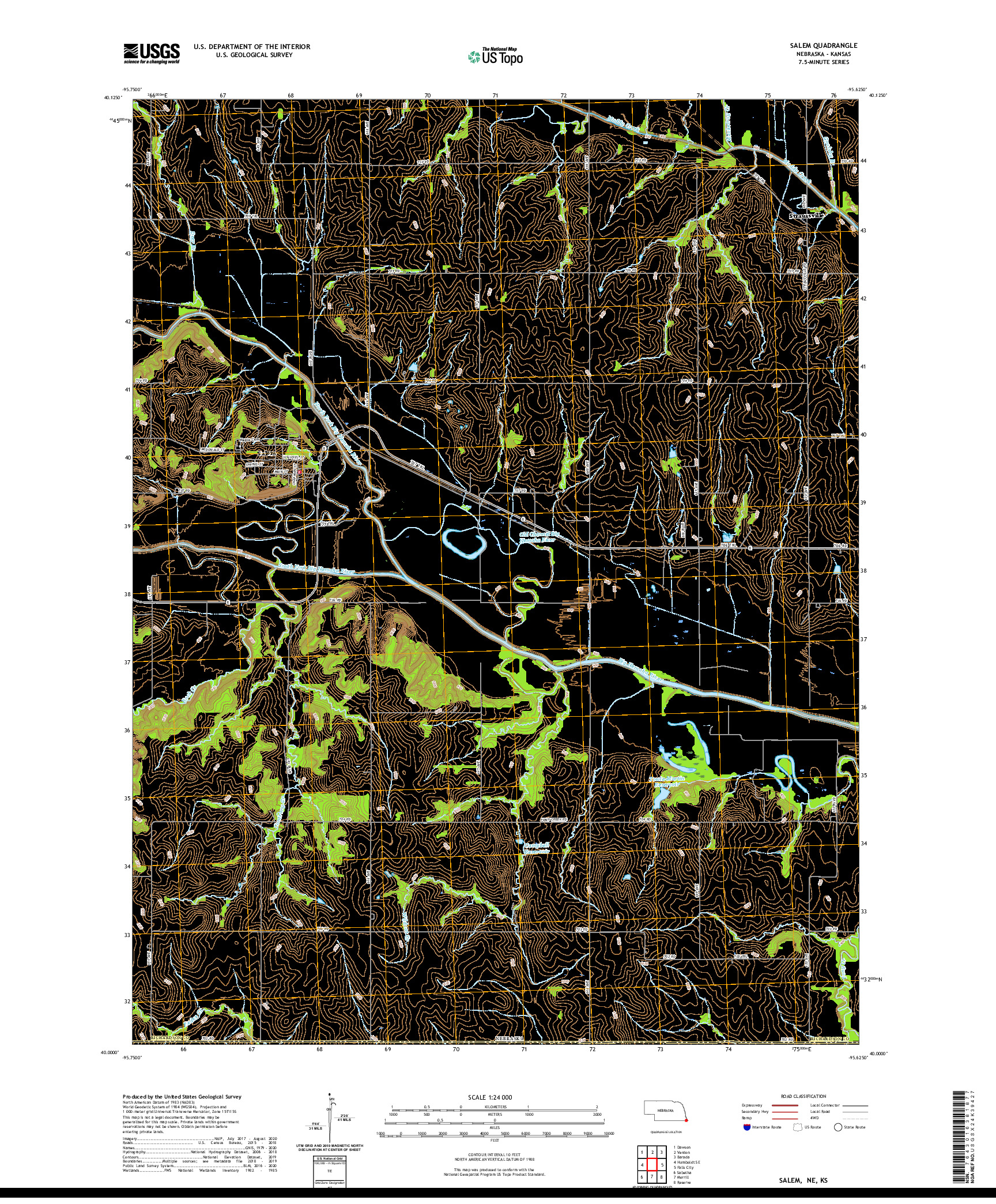 USGS US TOPO 7.5-MINUTE MAP FOR SALEM, NE,KS 2021