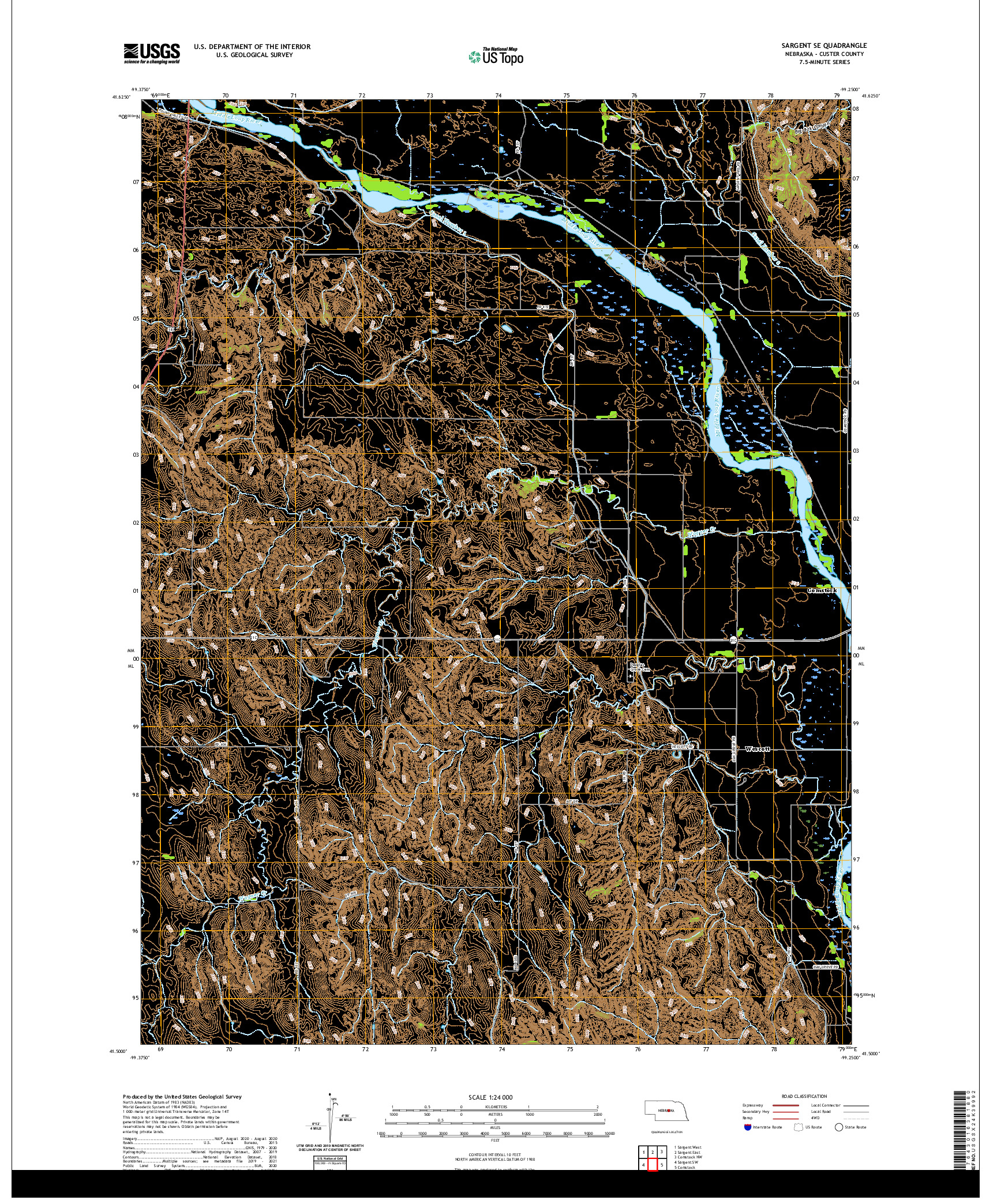 USGS US TOPO 7.5-MINUTE MAP FOR SARGENT SE, NE 2021