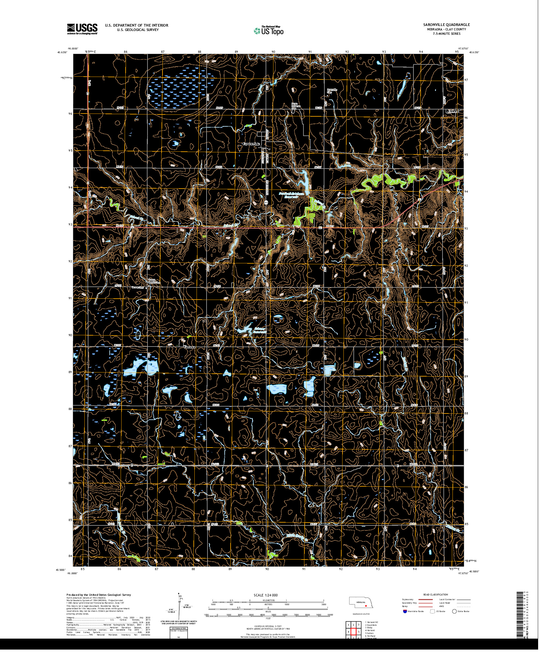 USGS US TOPO 7.5-MINUTE MAP FOR SARONVILLE, NE 2021