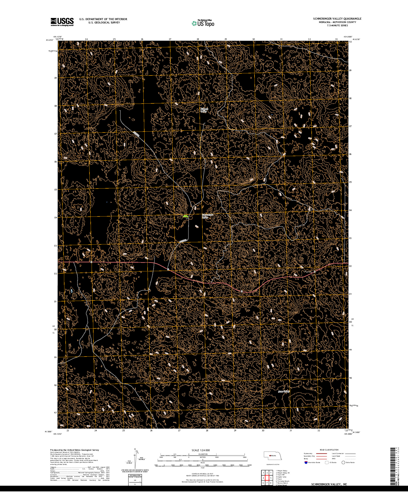 USGS US TOPO 7.5-MINUTE MAP FOR SCHNERINGER VALLEY, NE 2021