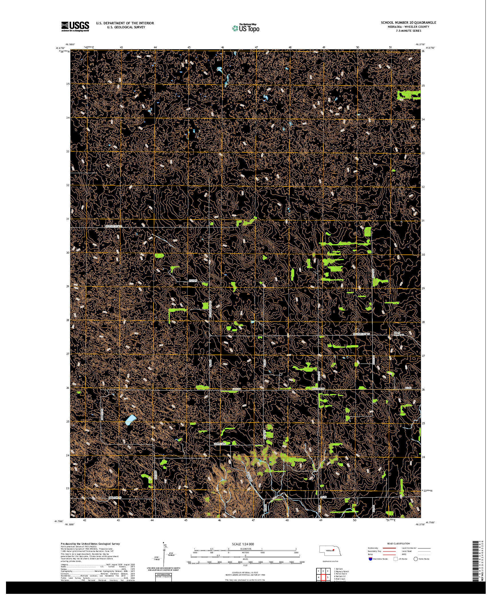 USGS US TOPO 7.5-MINUTE MAP FOR SCHOOL NUMBER 20, NE 2021