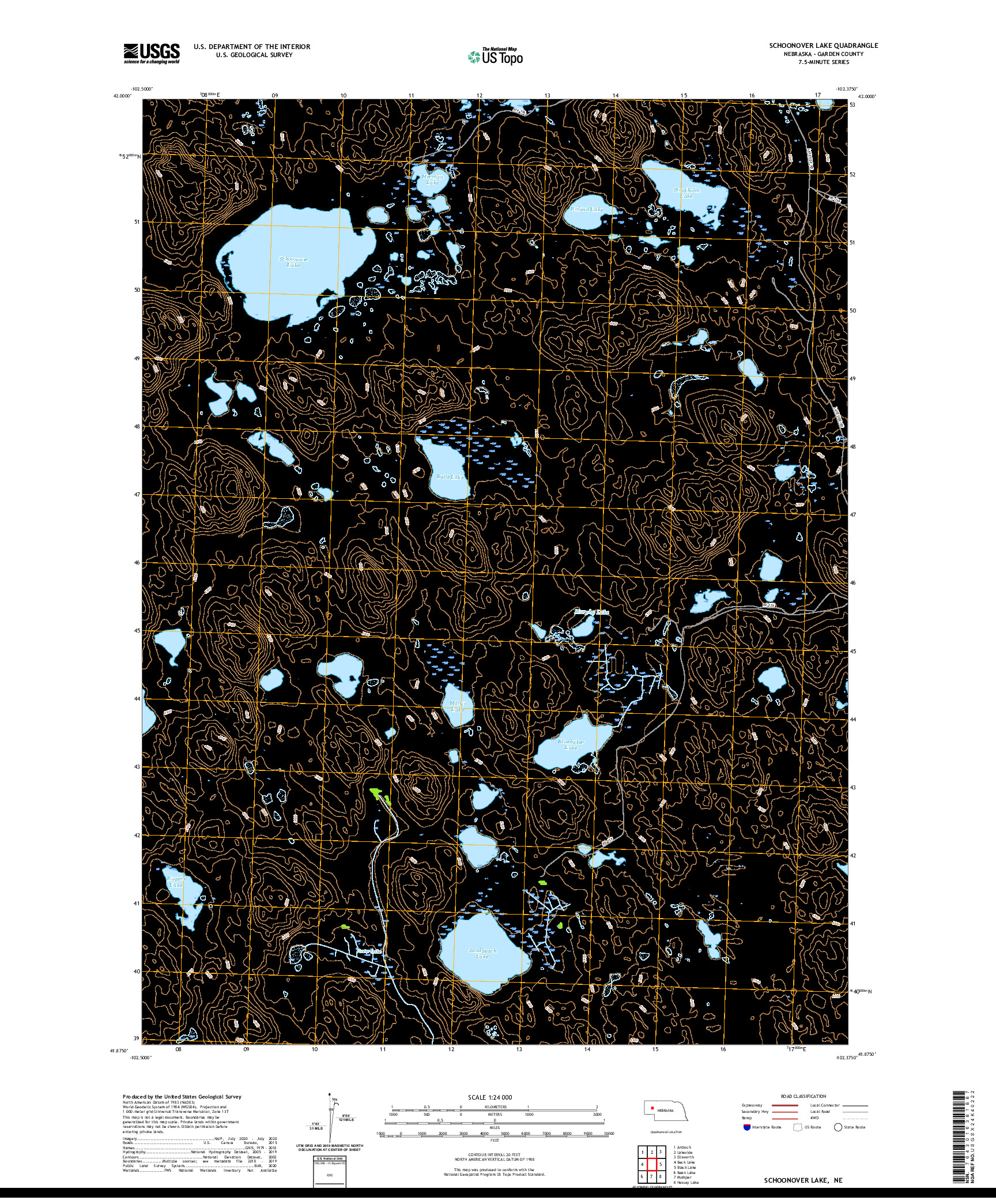 USGS US TOPO 7.5-MINUTE MAP FOR SCHOONOVER LAKE, NE 2021