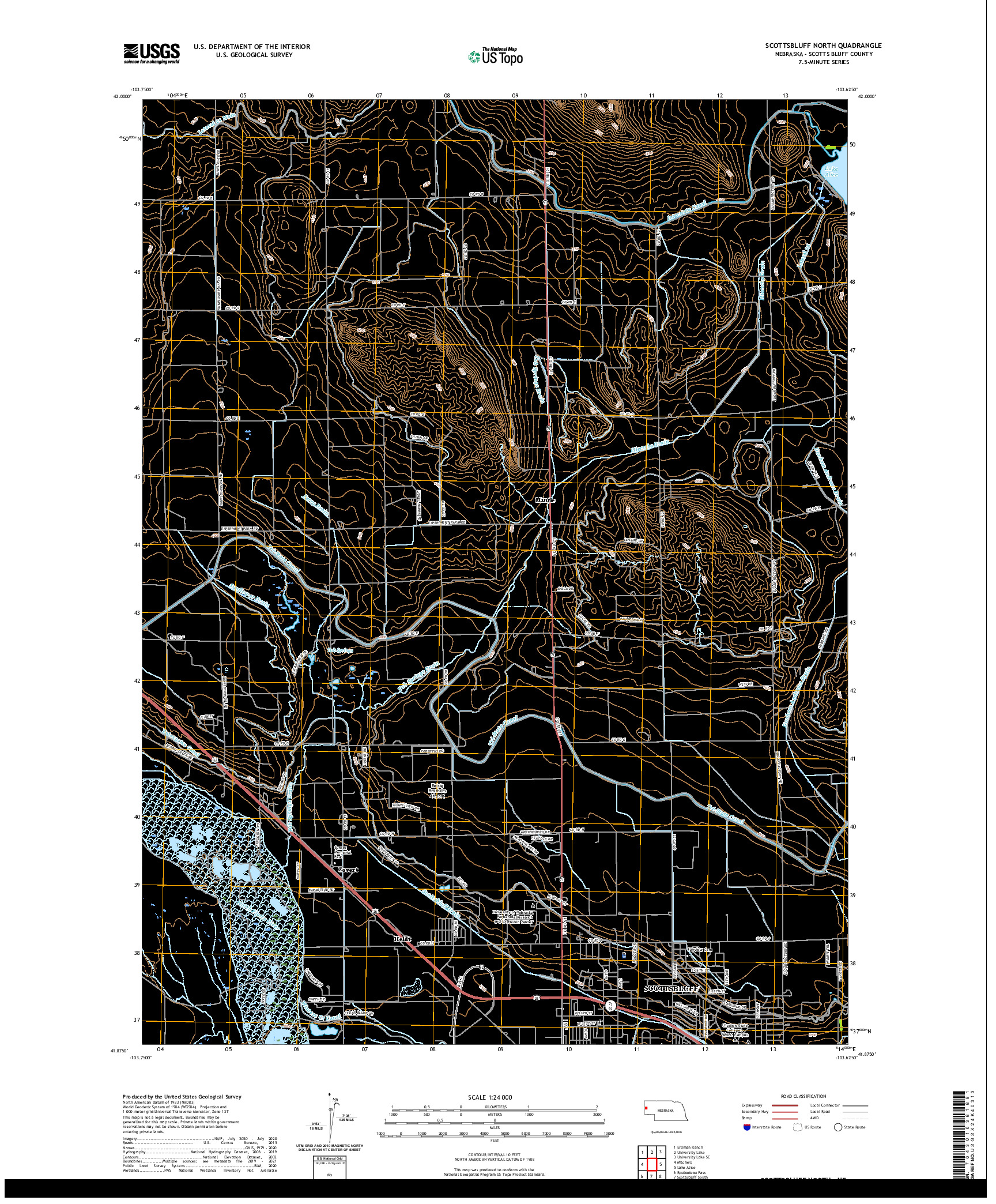 USGS US TOPO 7.5-MINUTE MAP FOR SCOTTSBLUFF NORTH, NE 2021