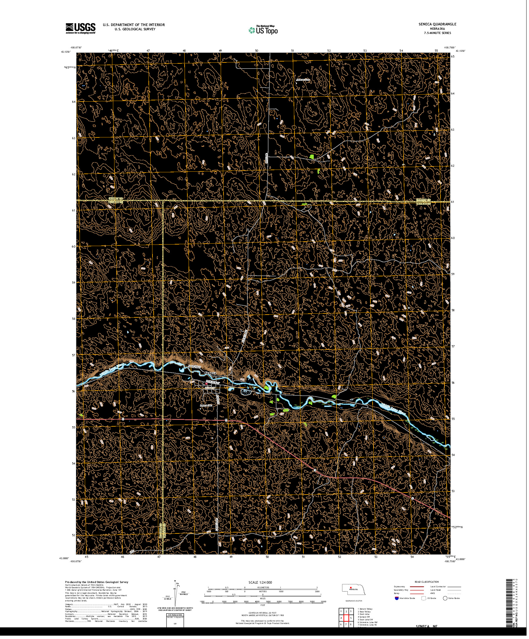 USGS US TOPO 7.5-MINUTE MAP FOR SENECA, NE 2021