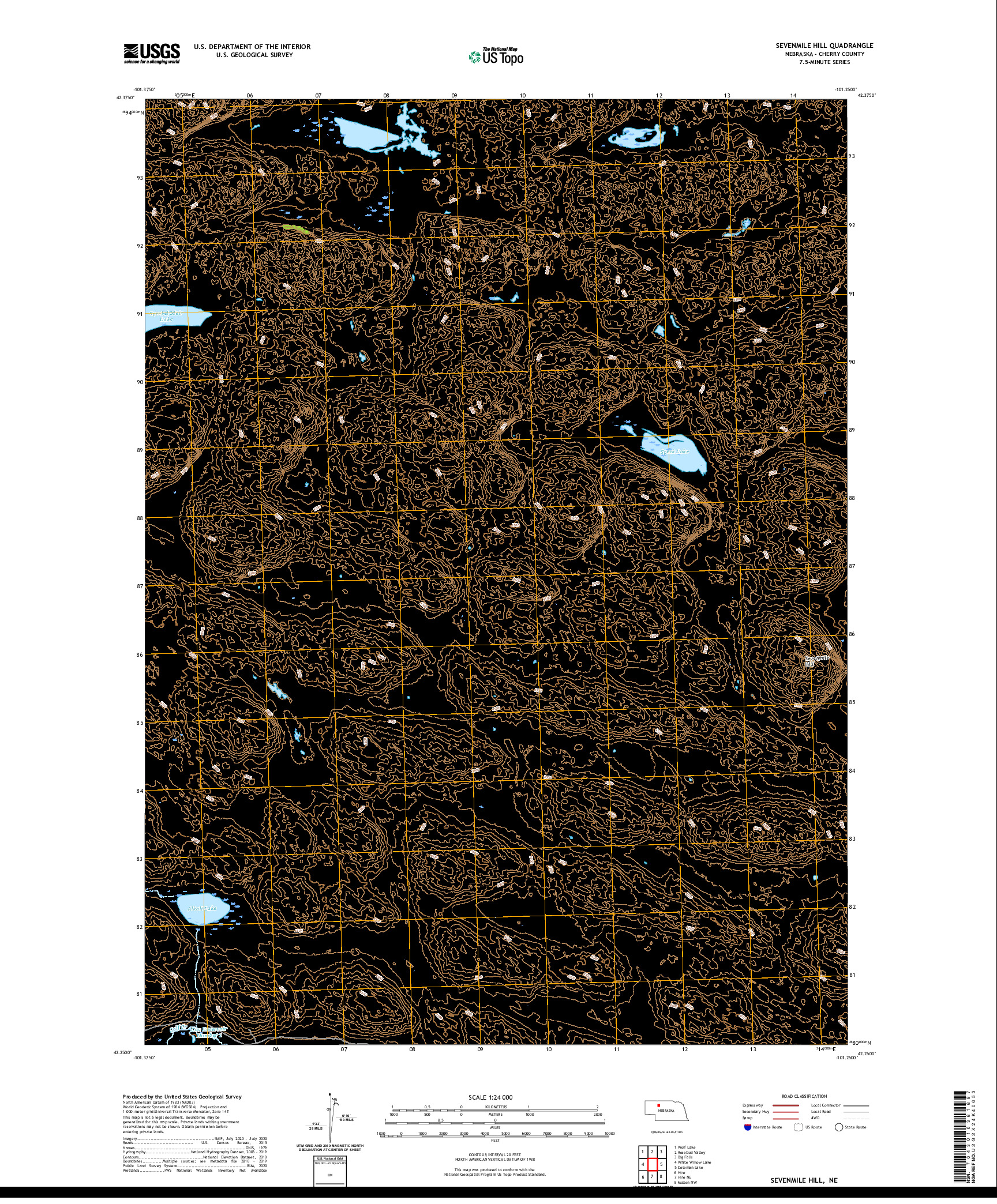 USGS US TOPO 7.5-MINUTE MAP FOR SEVENMILE HILL, NE 2021