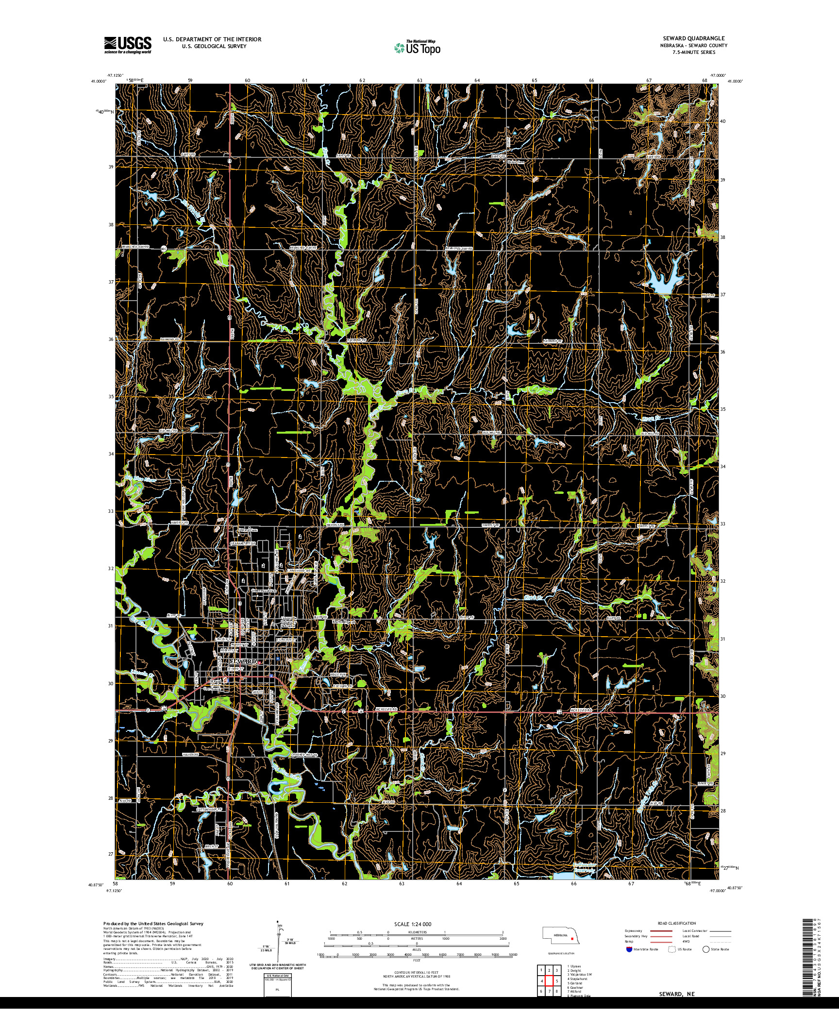 USGS US TOPO 7.5-MINUTE MAP FOR SEWARD, NE 2021