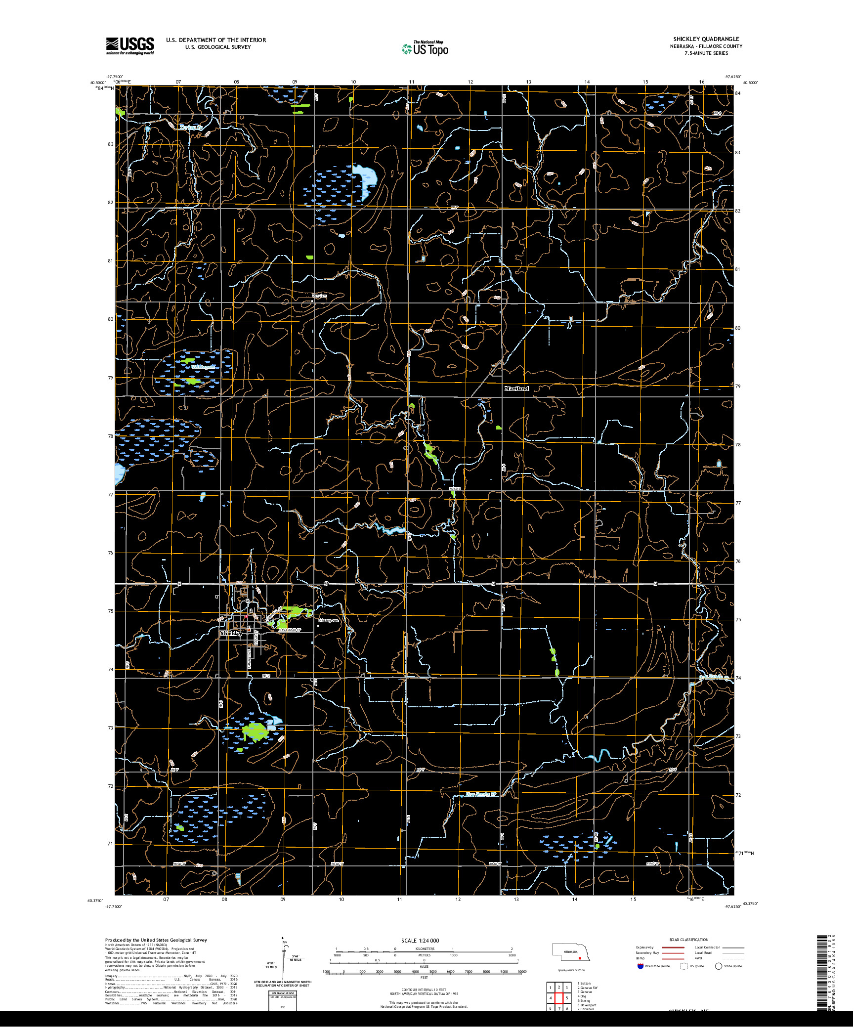 USGS US TOPO 7.5-MINUTE MAP FOR SHICKLEY, NE 2021