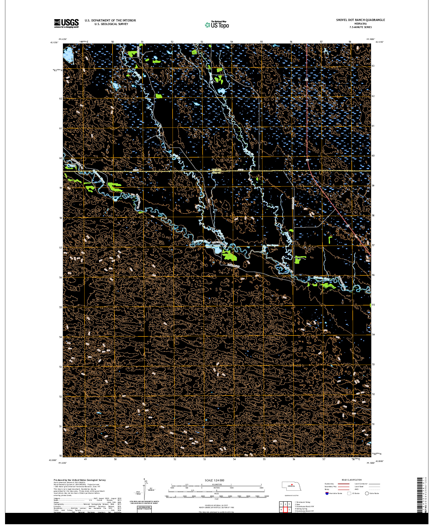 USGS US TOPO 7.5-MINUTE MAP FOR SHOVEL DOT RANCH, NE 2021