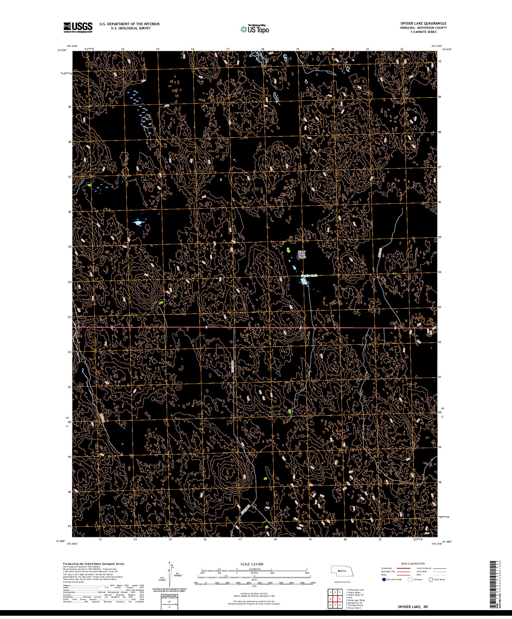 USGS US TOPO 7.5-MINUTE MAP FOR SNYDER LAKE, NE 2021