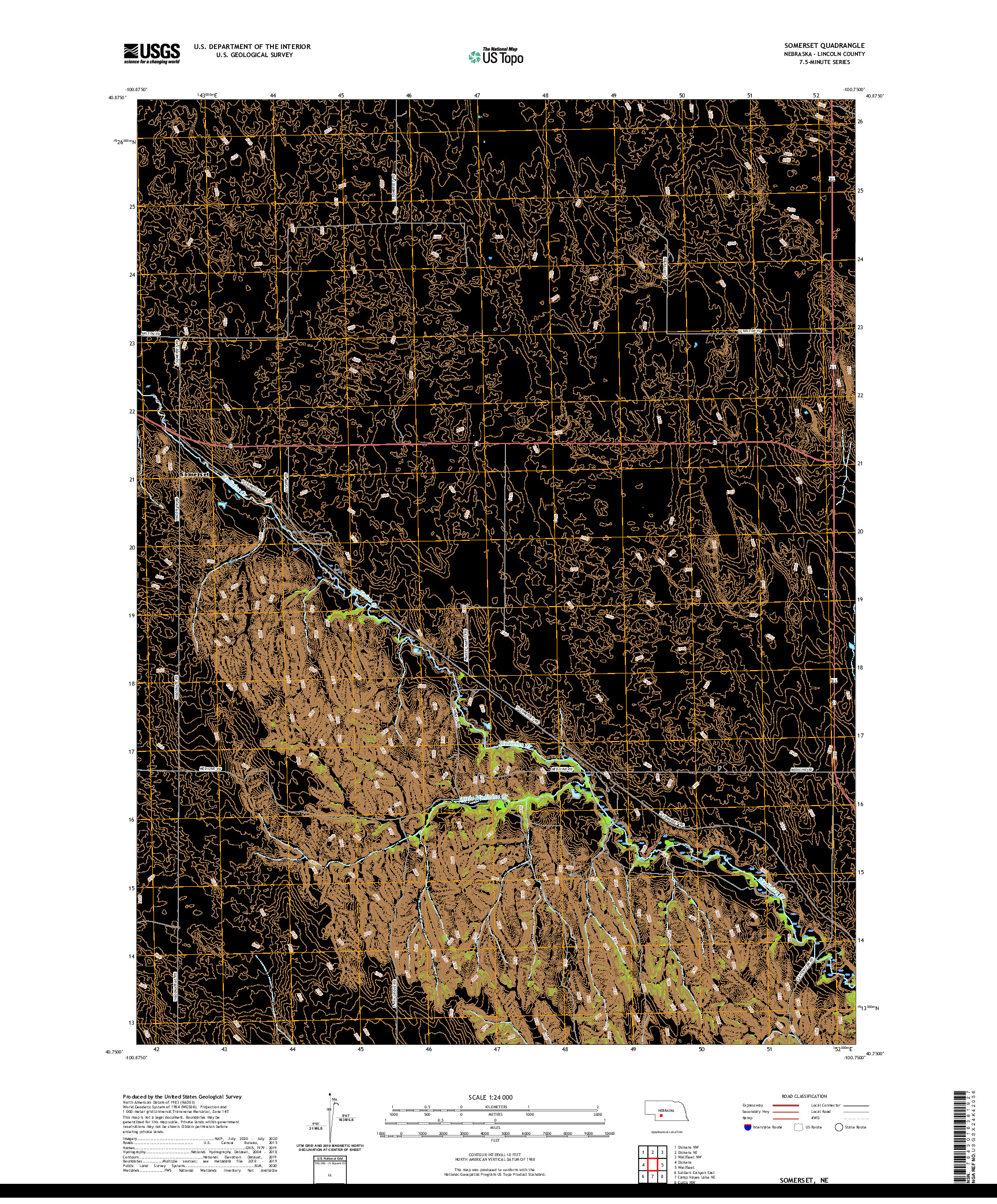 USGS US TOPO 7.5-MINUTE MAP FOR SOMERSET, NE 2021