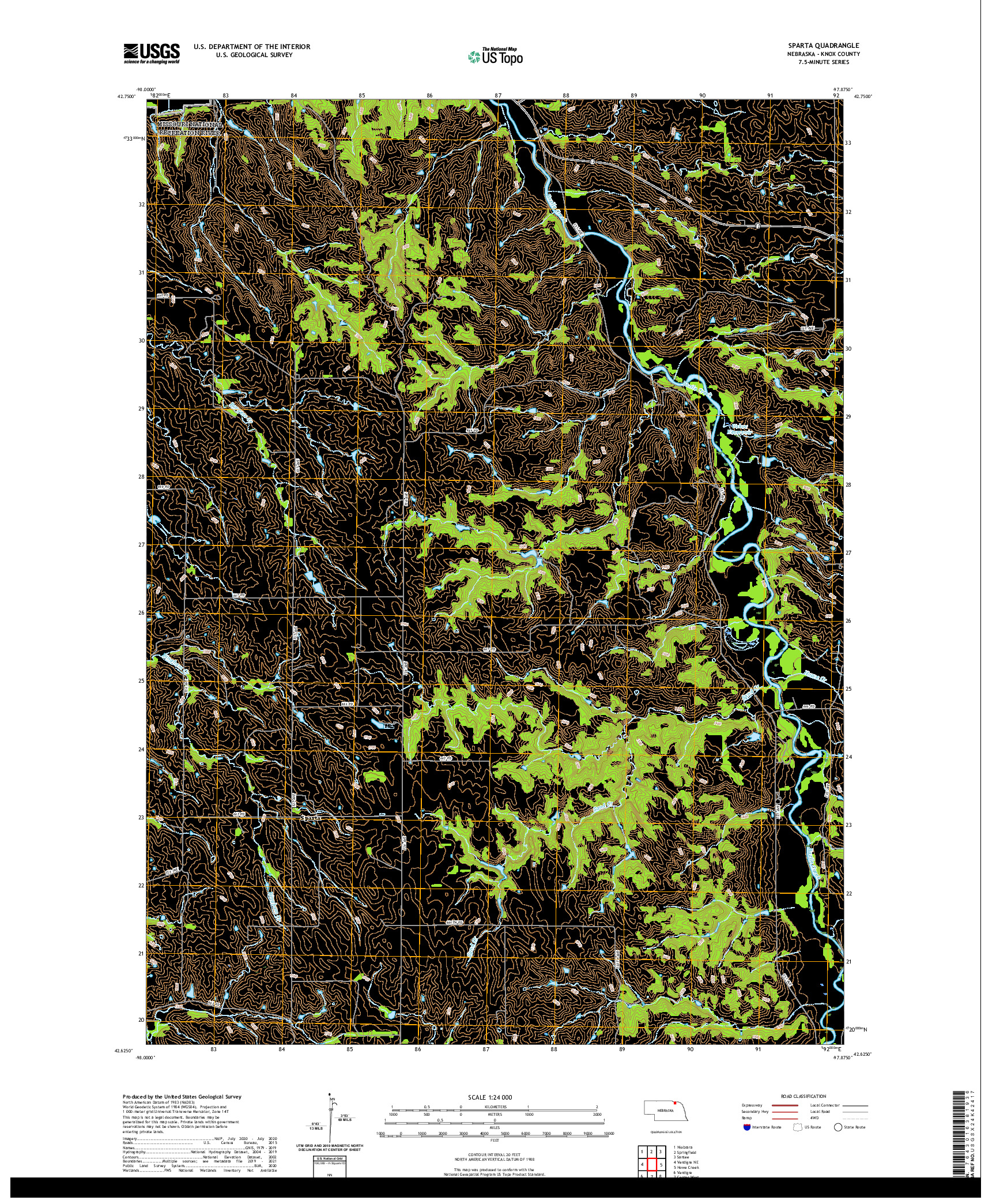 USGS US TOPO 7.5-MINUTE MAP FOR SPARTA, NE 2021
