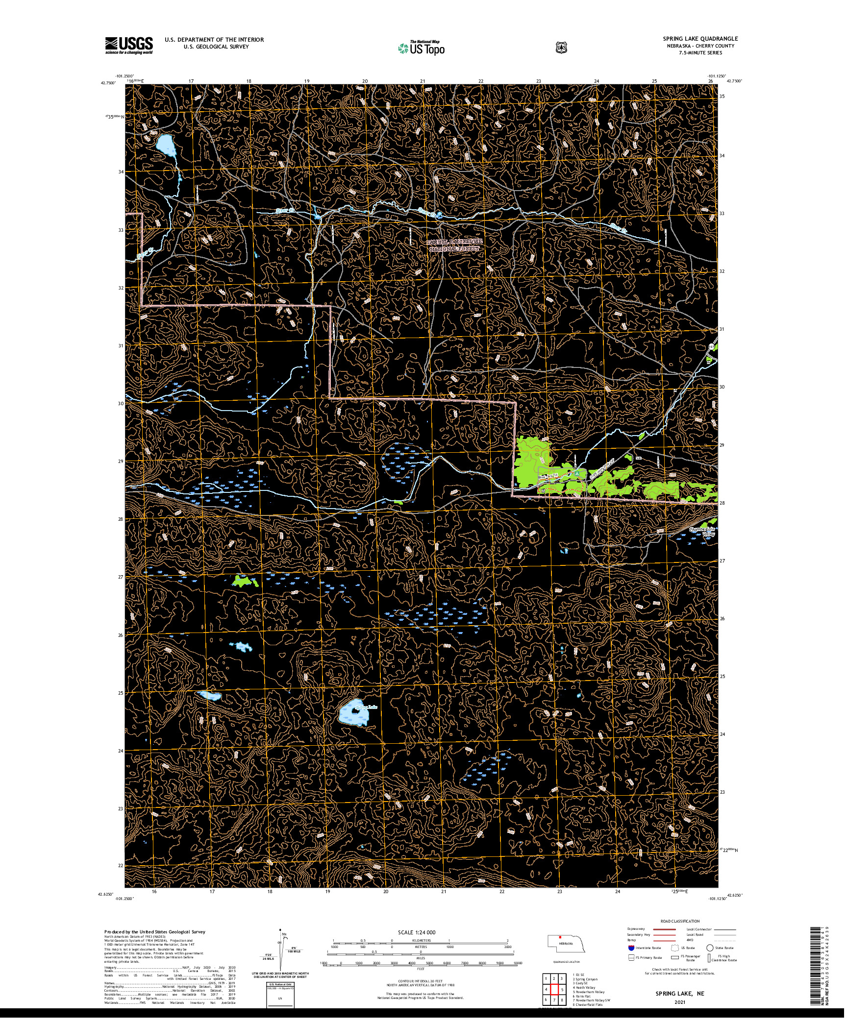 USGS US TOPO 7.5-MINUTE MAP FOR SPRING LAKE, NE 2021