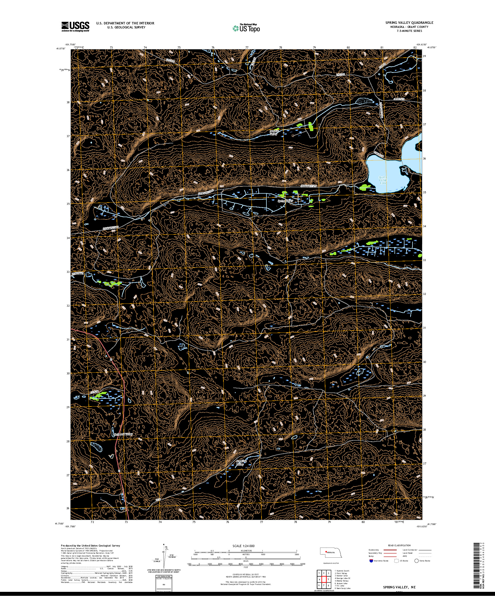 USGS US TOPO 7.5-MINUTE MAP FOR SPRING VALLEY, NE 2021