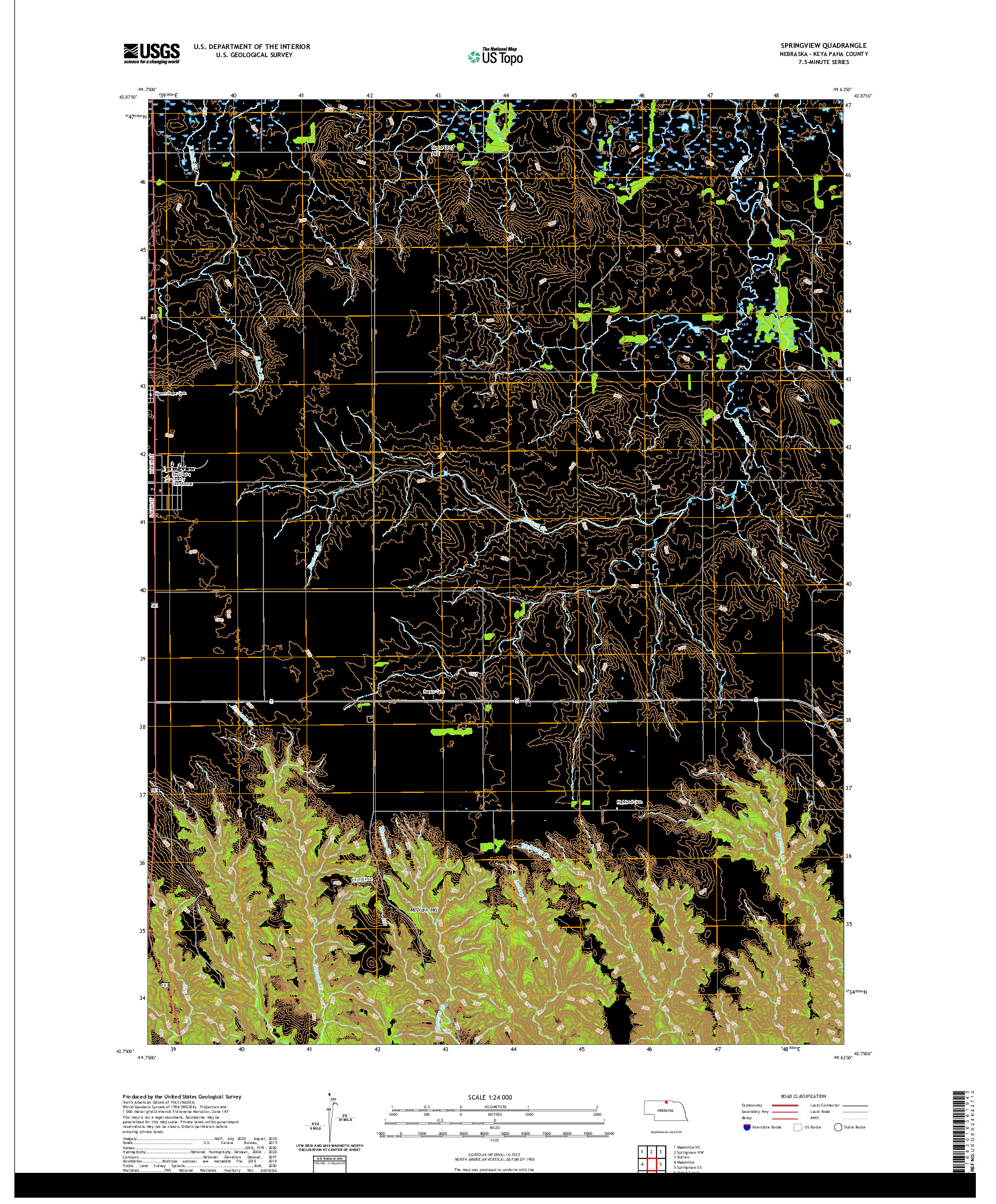 USGS US TOPO 7.5-MINUTE MAP FOR SPRINGVIEW, NE 2021