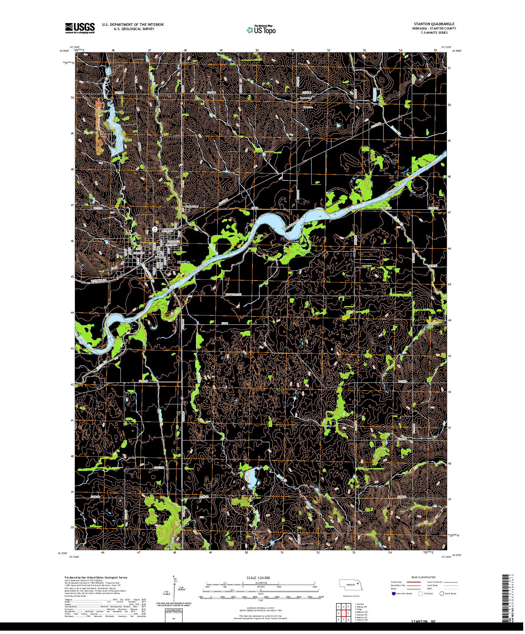 USGS US TOPO 7.5-MINUTE MAP FOR STANTON, NE 2021
