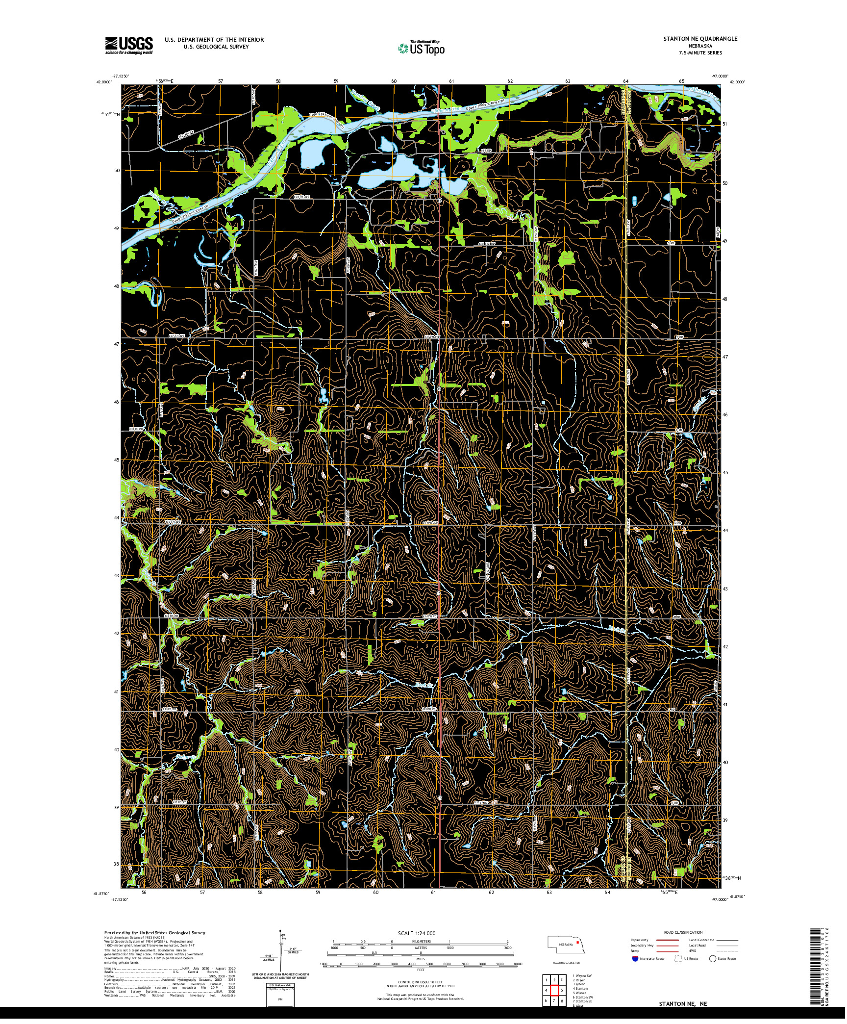 USGS US TOPO 7.5-MINUTE MAP FOR STANTON NE, NE 2021