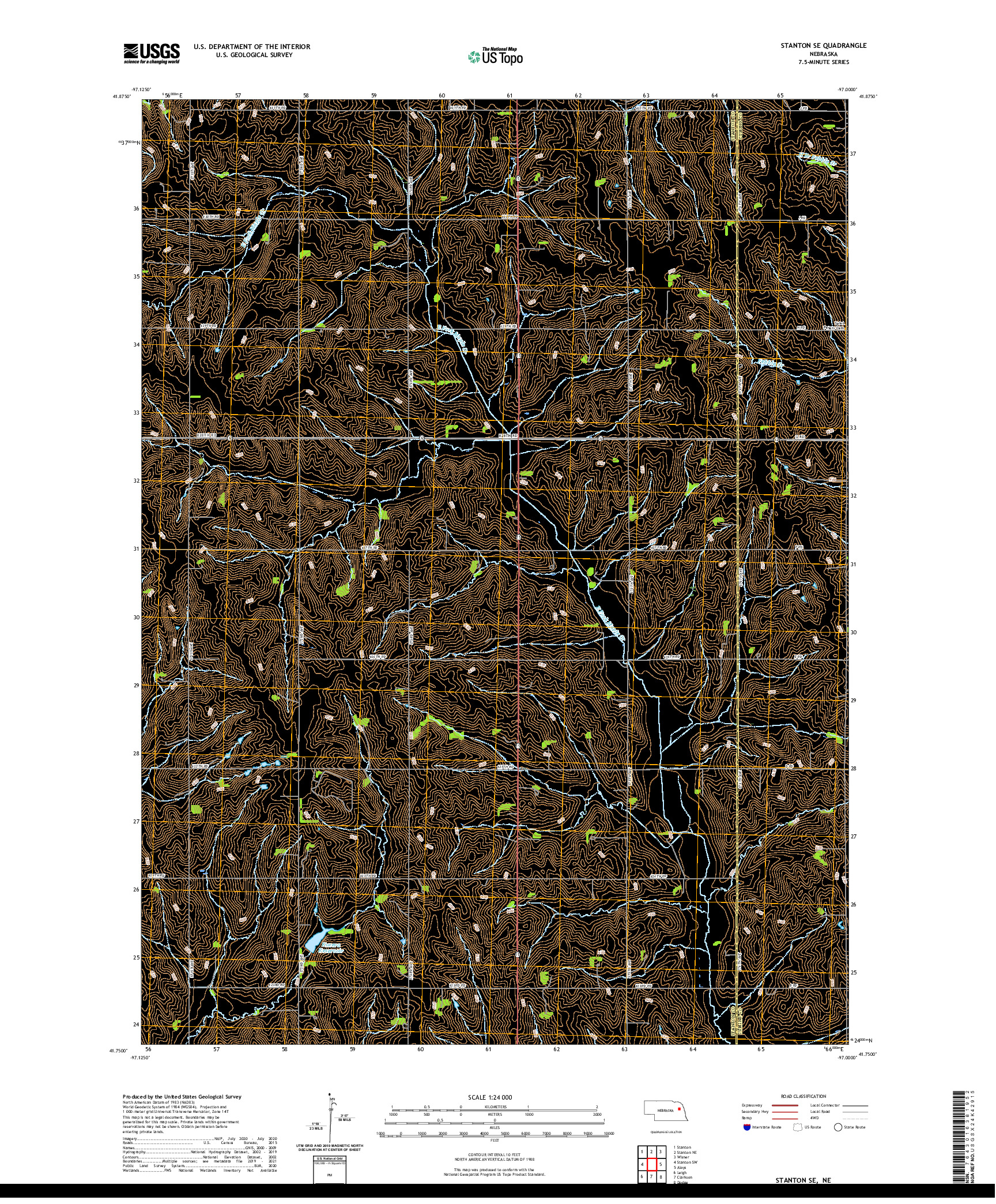 USGS US TOPO 7.5-MINUTE MAP FOR STANTON SE, NE 2021