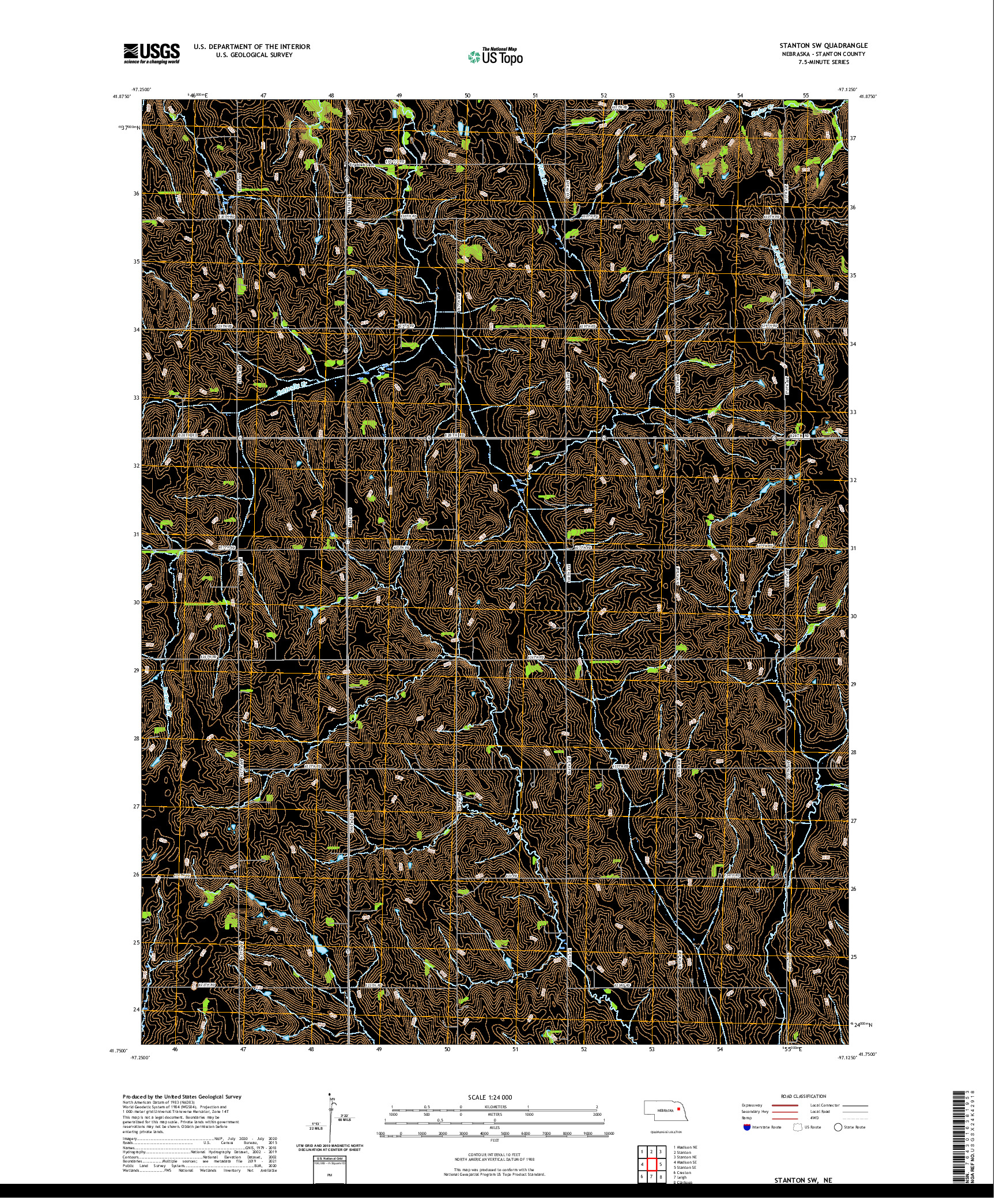 USGS US TOPO 7.5-MINUTE MAP FOR STANTON SW, NE 2021