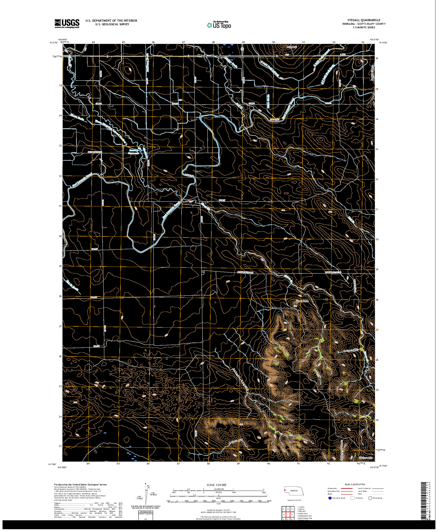 USGS US TOPO 7.5-MINUTE MAP FOR STEGALL, NE 2021