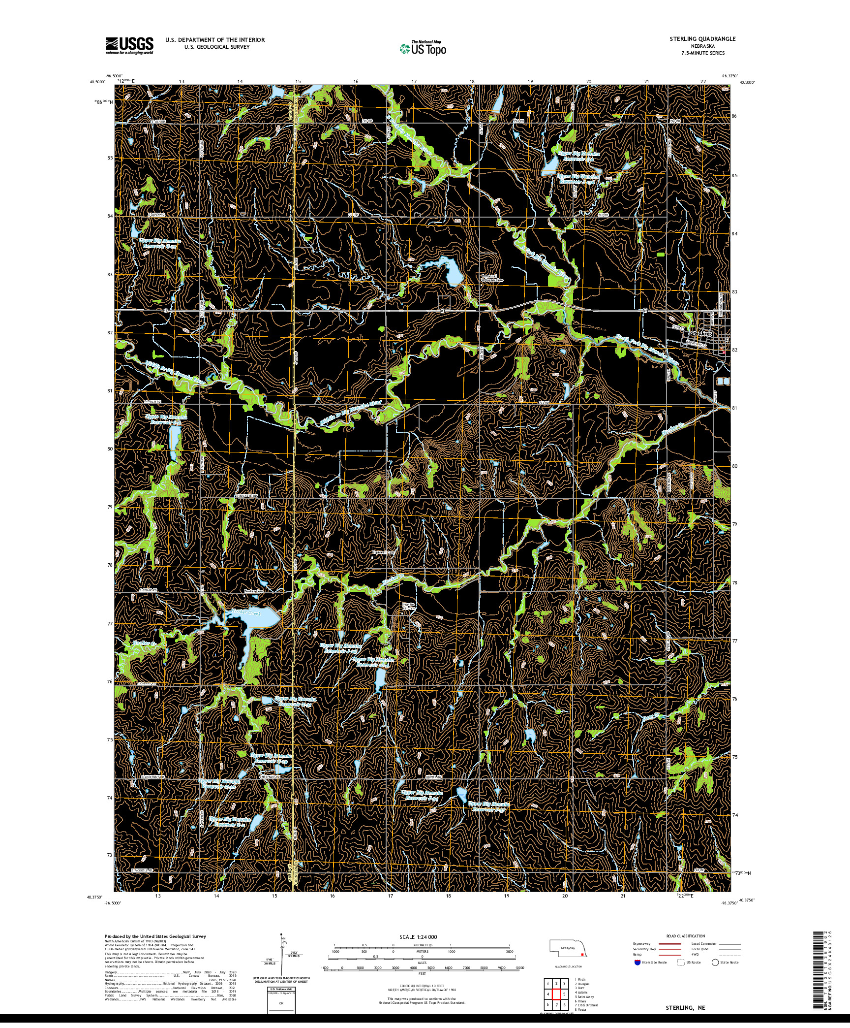 USGS US TOPO 7.5-MINUTE MAP FOR STERLING, NE 2021