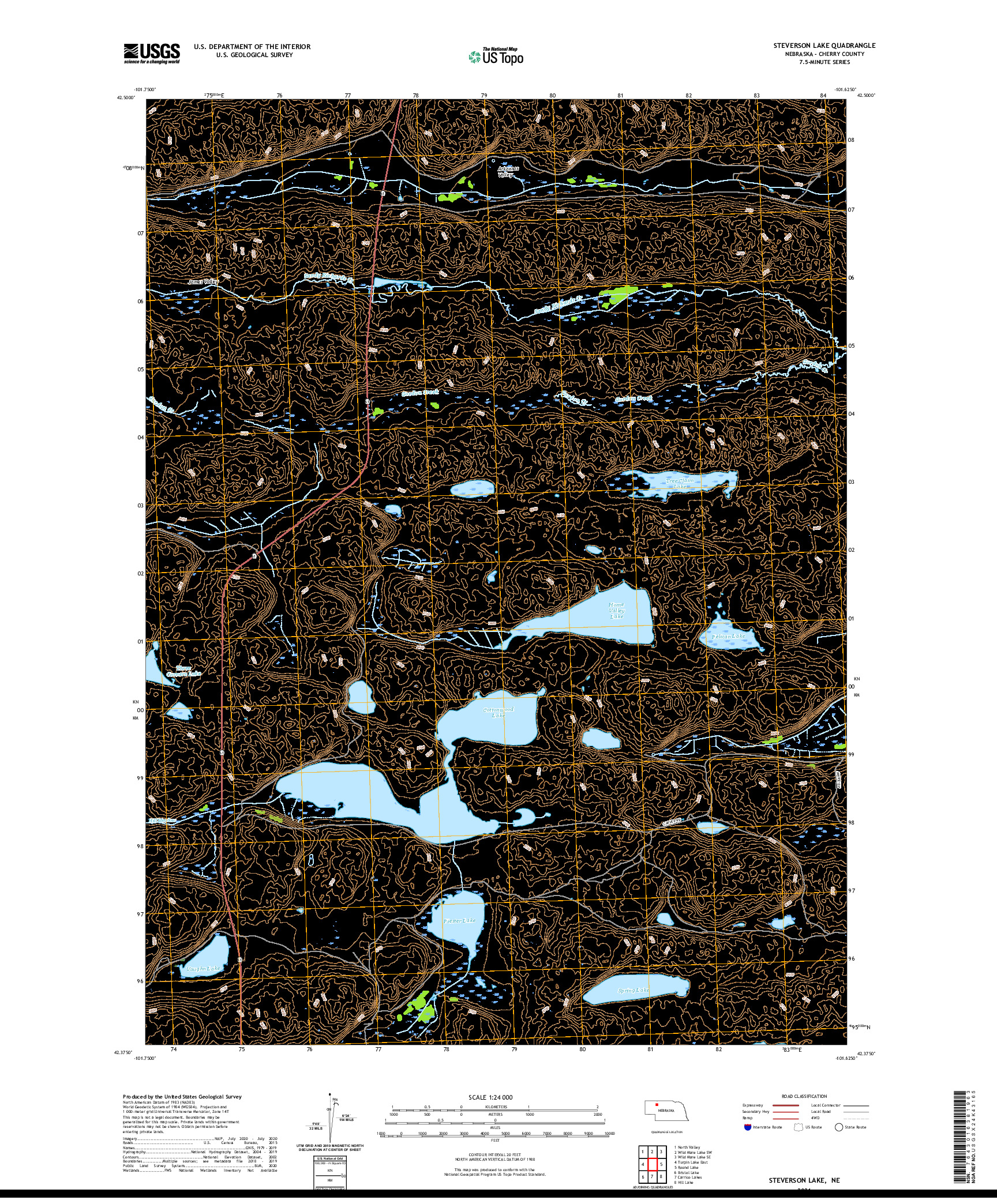 USGS US TOPO 7.5-MINUTE MAP FOR STEVERSON LAKE, NE 2021