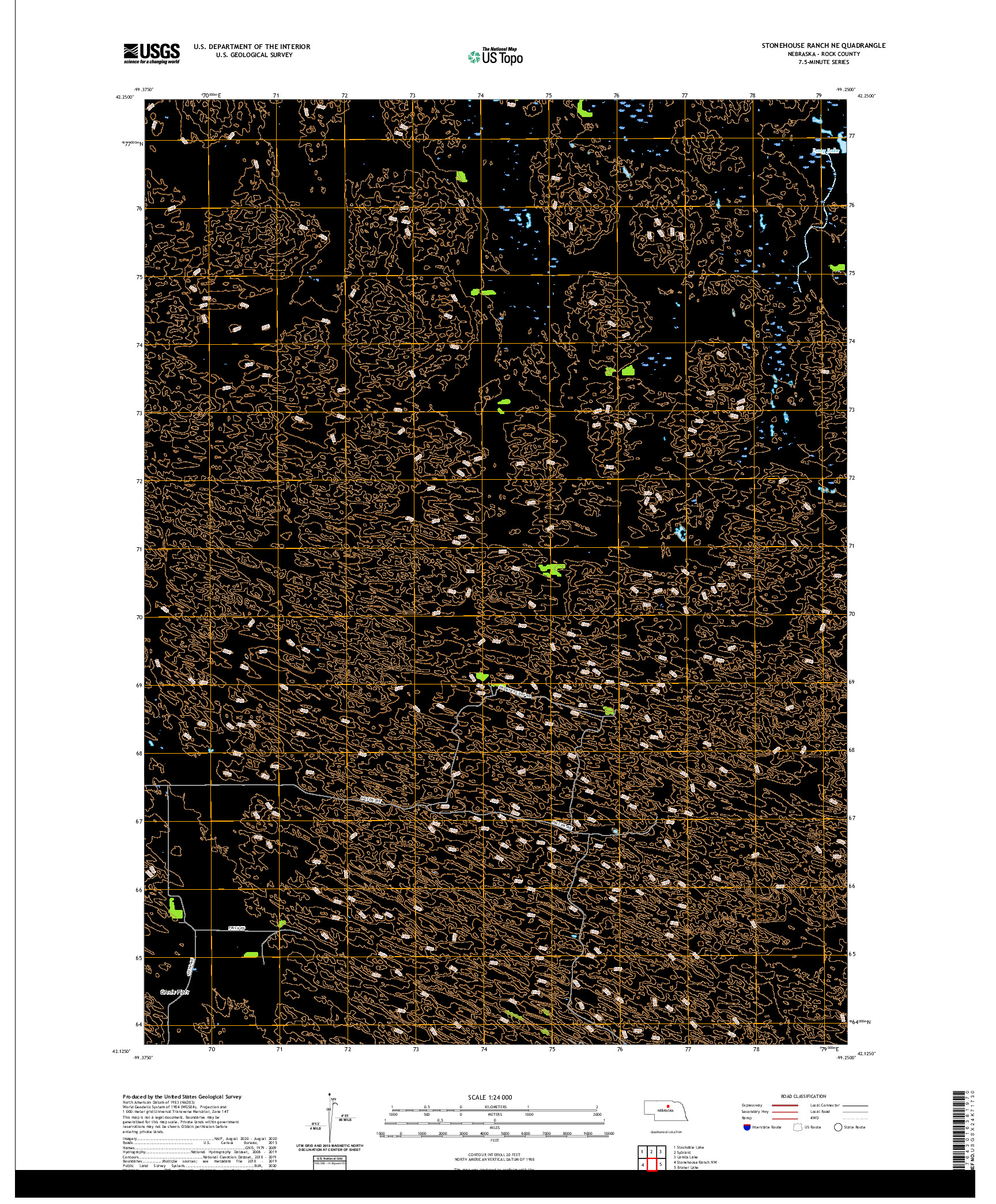 USGS US TOPO 7.5-MINUTE MAP FOR STONEHOUSE RANCH NE, NE 2021