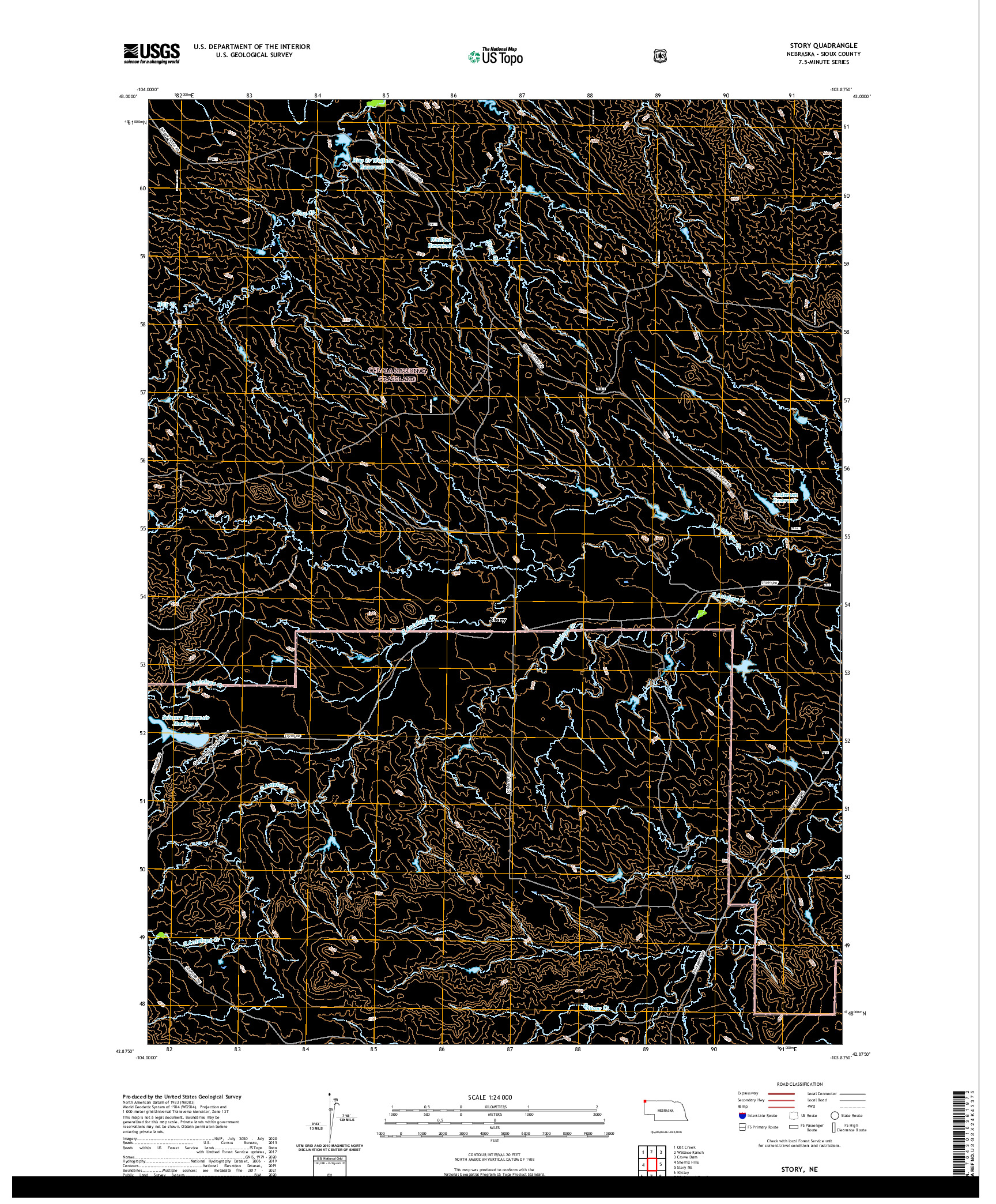 USGS US TOPO 7.5-MINUTE MAP FOR STORY, NE 2021