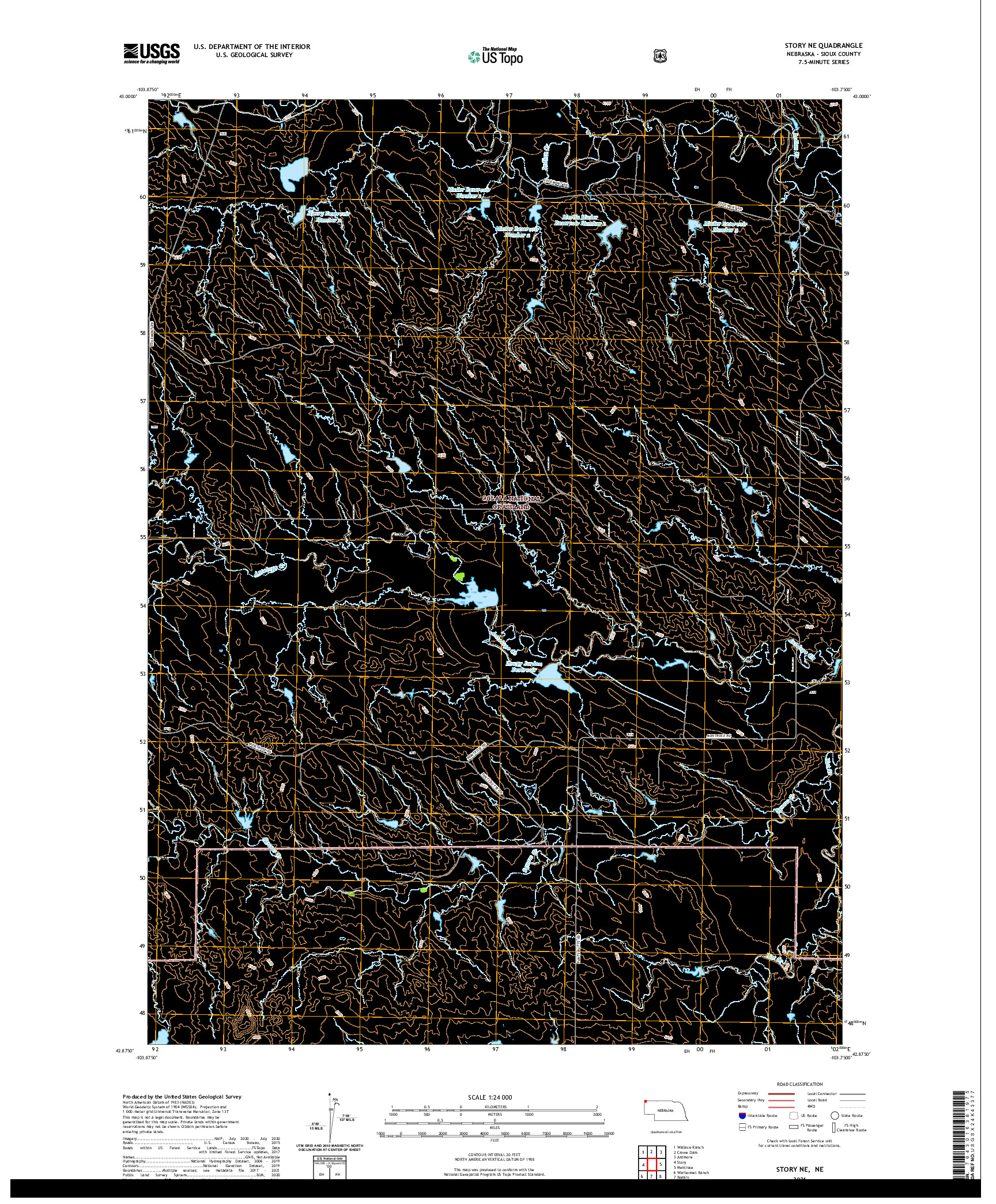 USGS US TOPO 7.5-MINUTE MAP FOR STORY NE, NE 2021