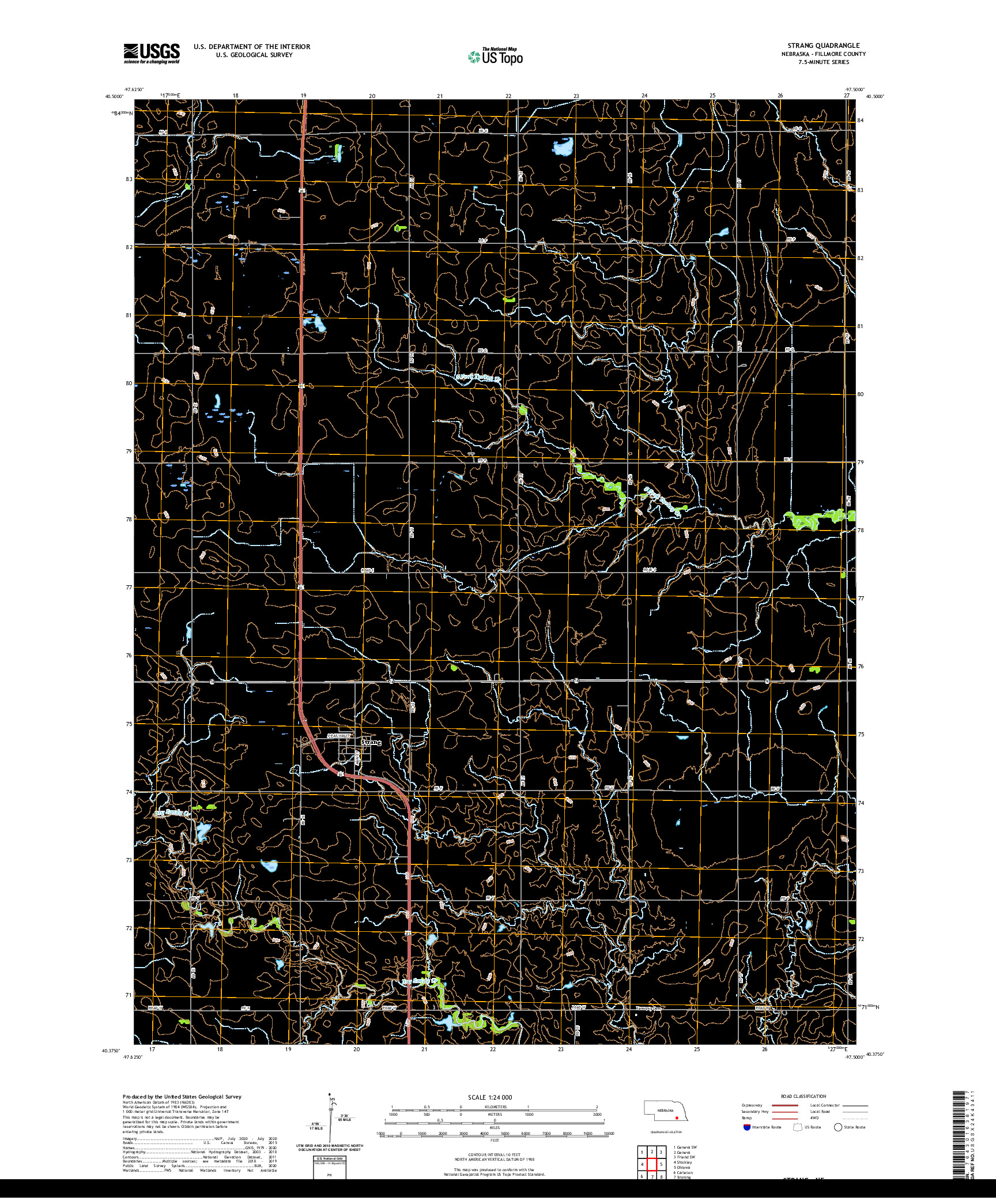 USGS US TOPO 7.5-MINUTE MAP FOR STRANG, NE 2021