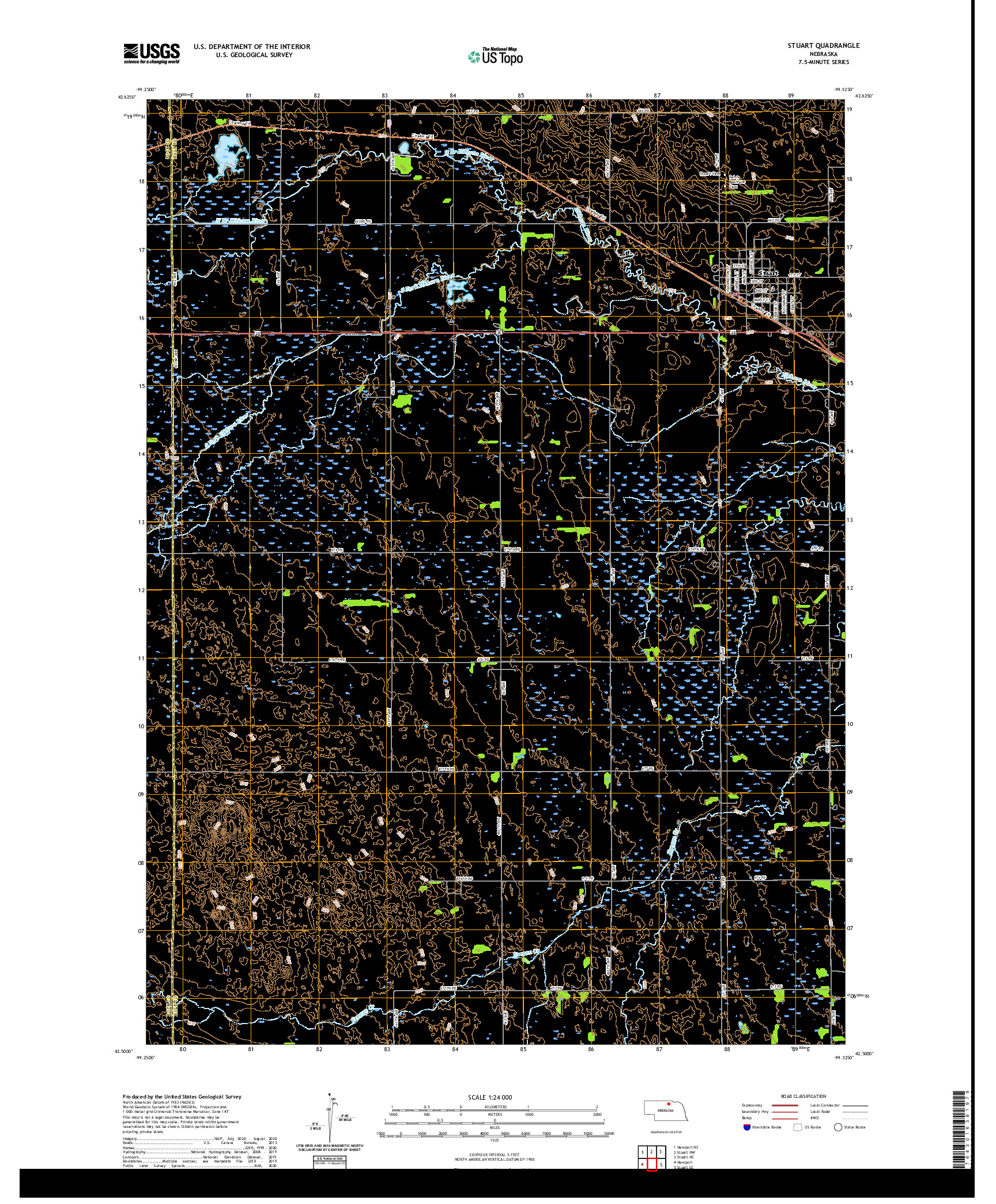 USGS US TOPO 7.5-MINUTE MAP FOR STUART, NE 2021