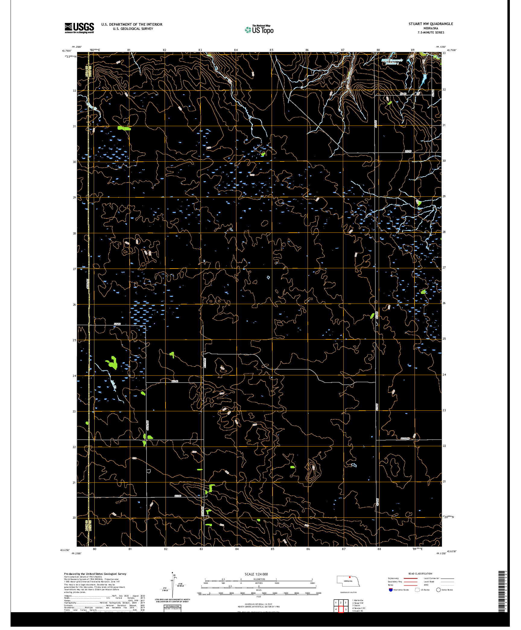 USGS US TOPO 7.5-MINUTE MAP FOR STUART NW, NE 2021