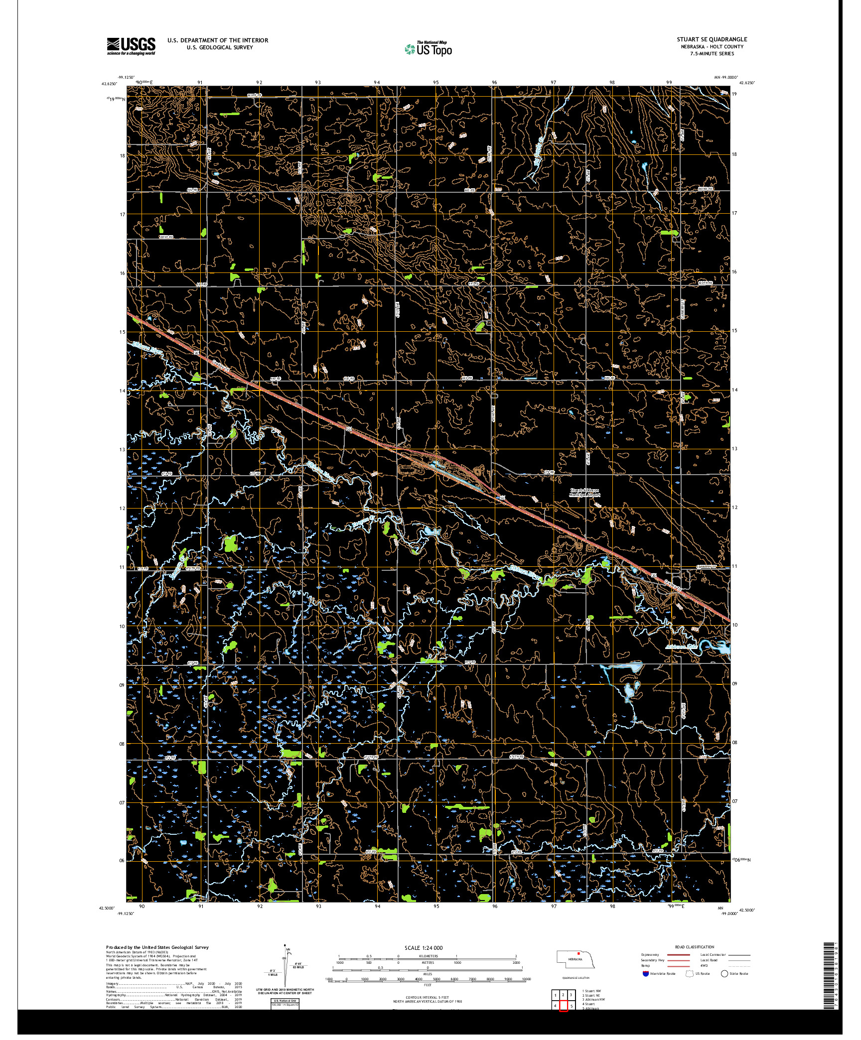 USGS US TOPO 7.5-MINUTE MAP FOR STUART SE, NE 2021