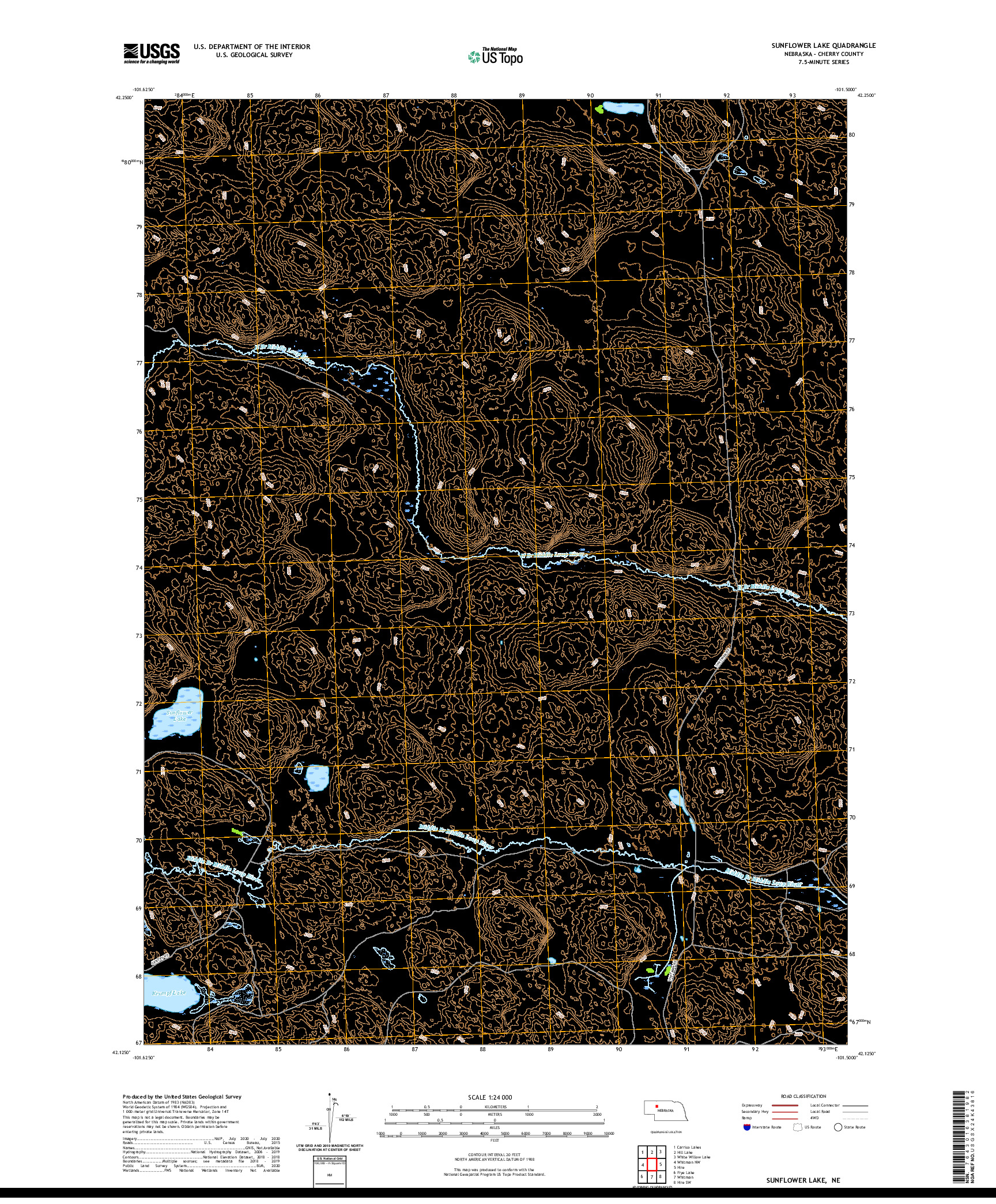 USGS US TOPO 7.5-MINUTE MAP FOR SUNFLOWER LAKE, NE 2021