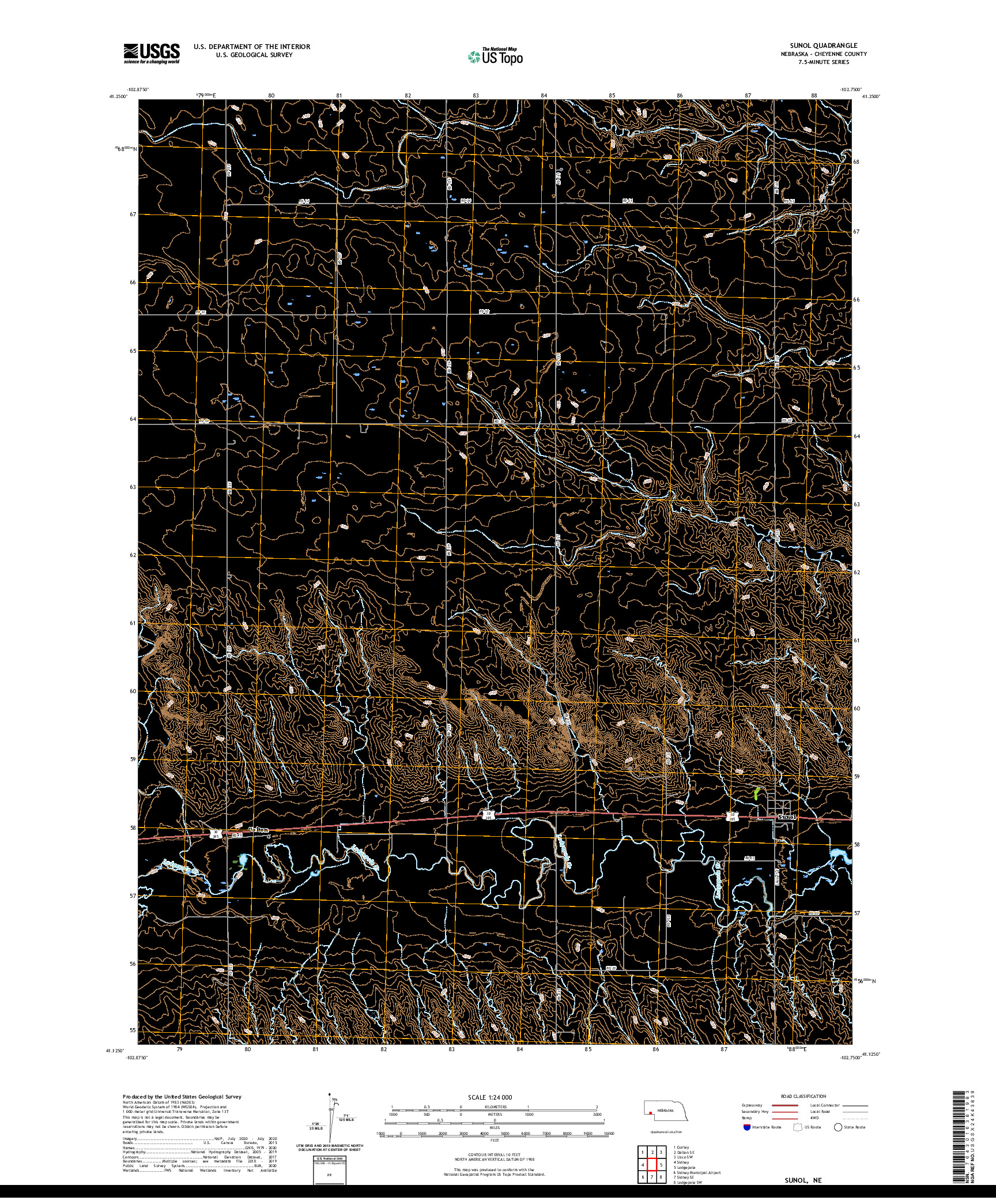 USGS US TOPO 7.5-MINUTE MAP FOR SUNOL, NE 2021
