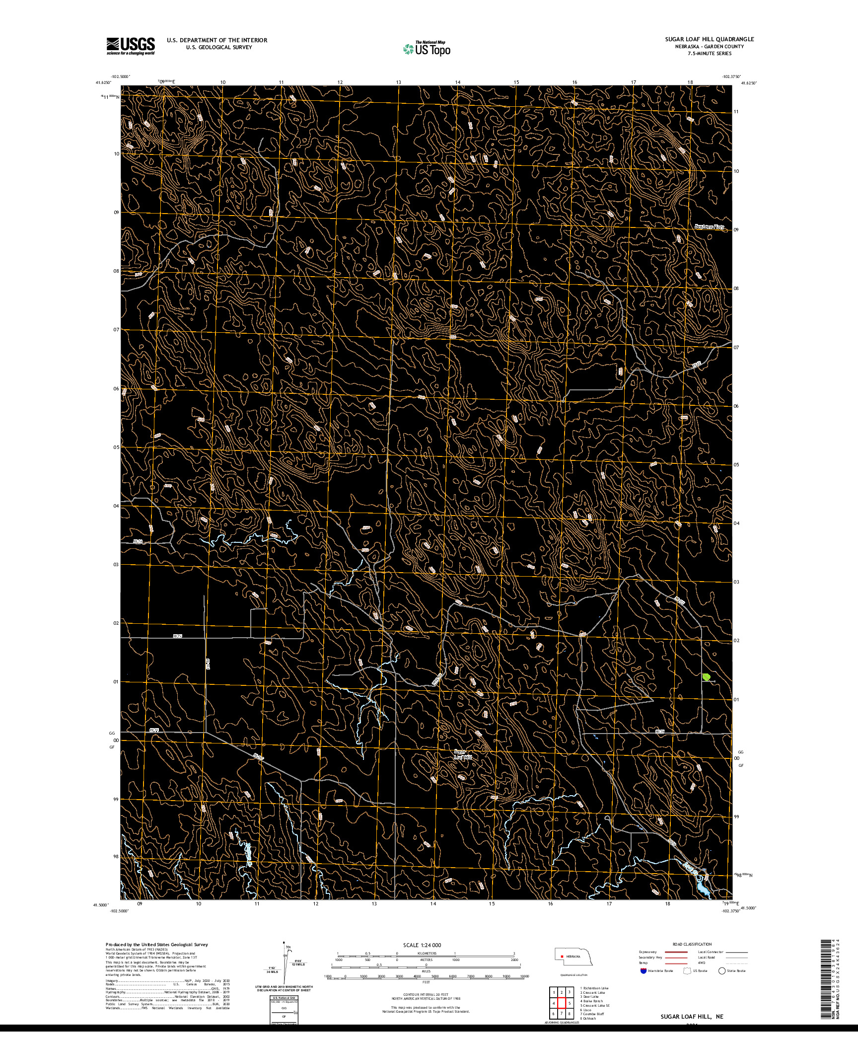 USGS US TOPO 7.5-MINUTE MAP FOR SUGAR LOAF HILL, NE 2021